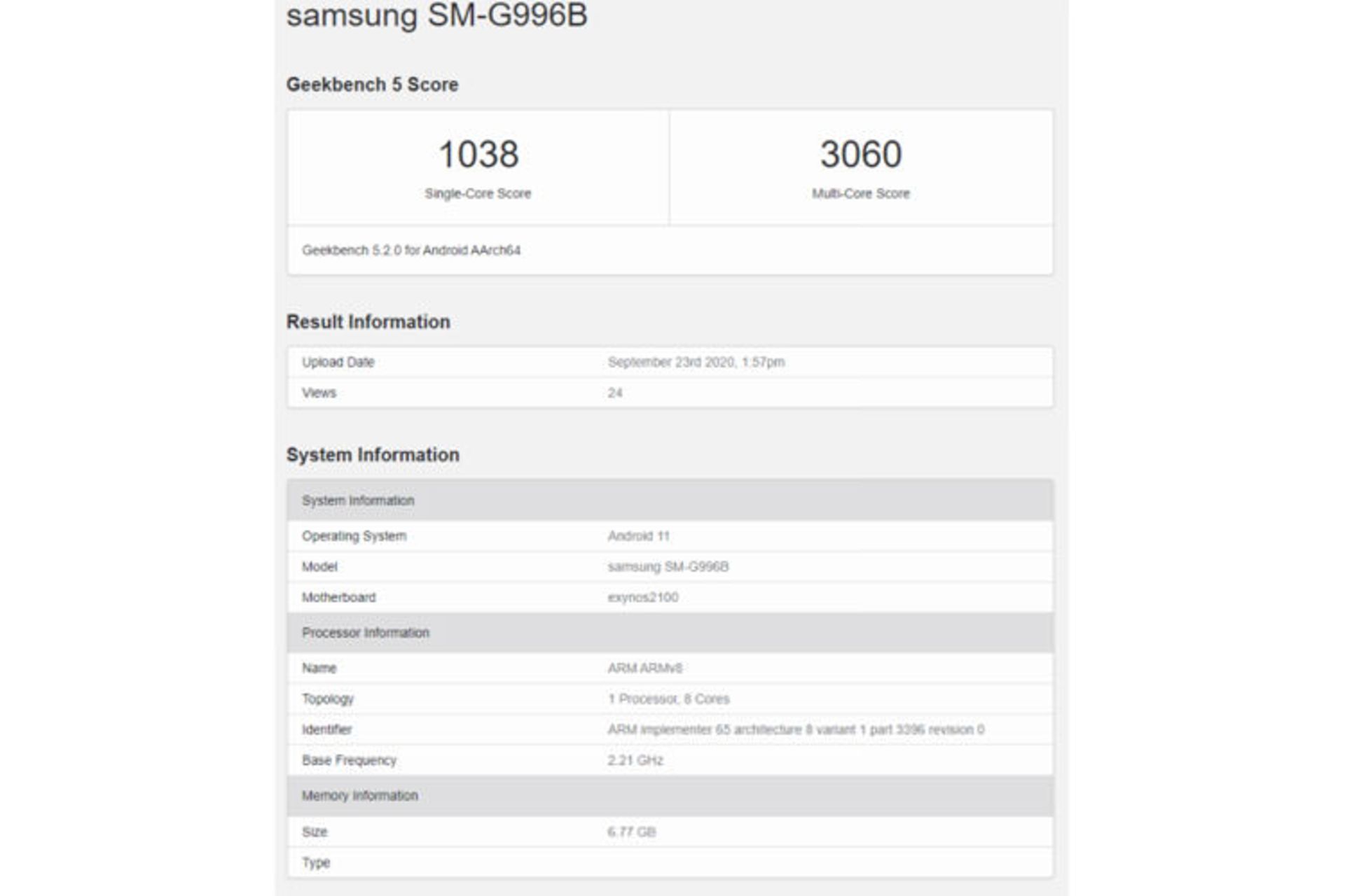 بنچمارک گلکسی اس 21 پلاس