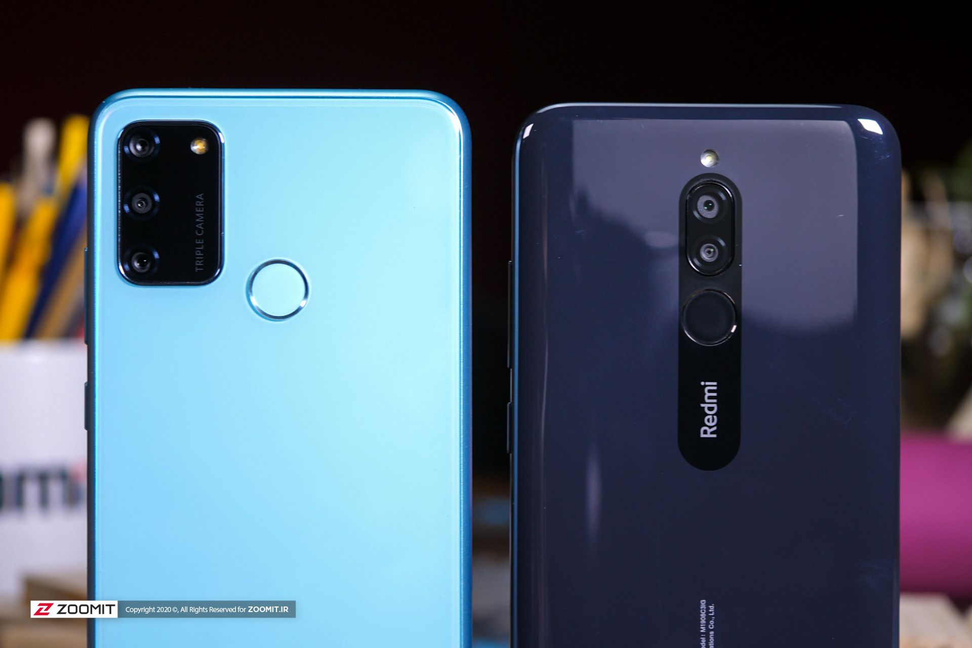 شیائومی ردمی هشت (Xiaomi Redmi 8) و آنر ۹ ای (Honor 9A) از نمای قاب پشتی کنار هم