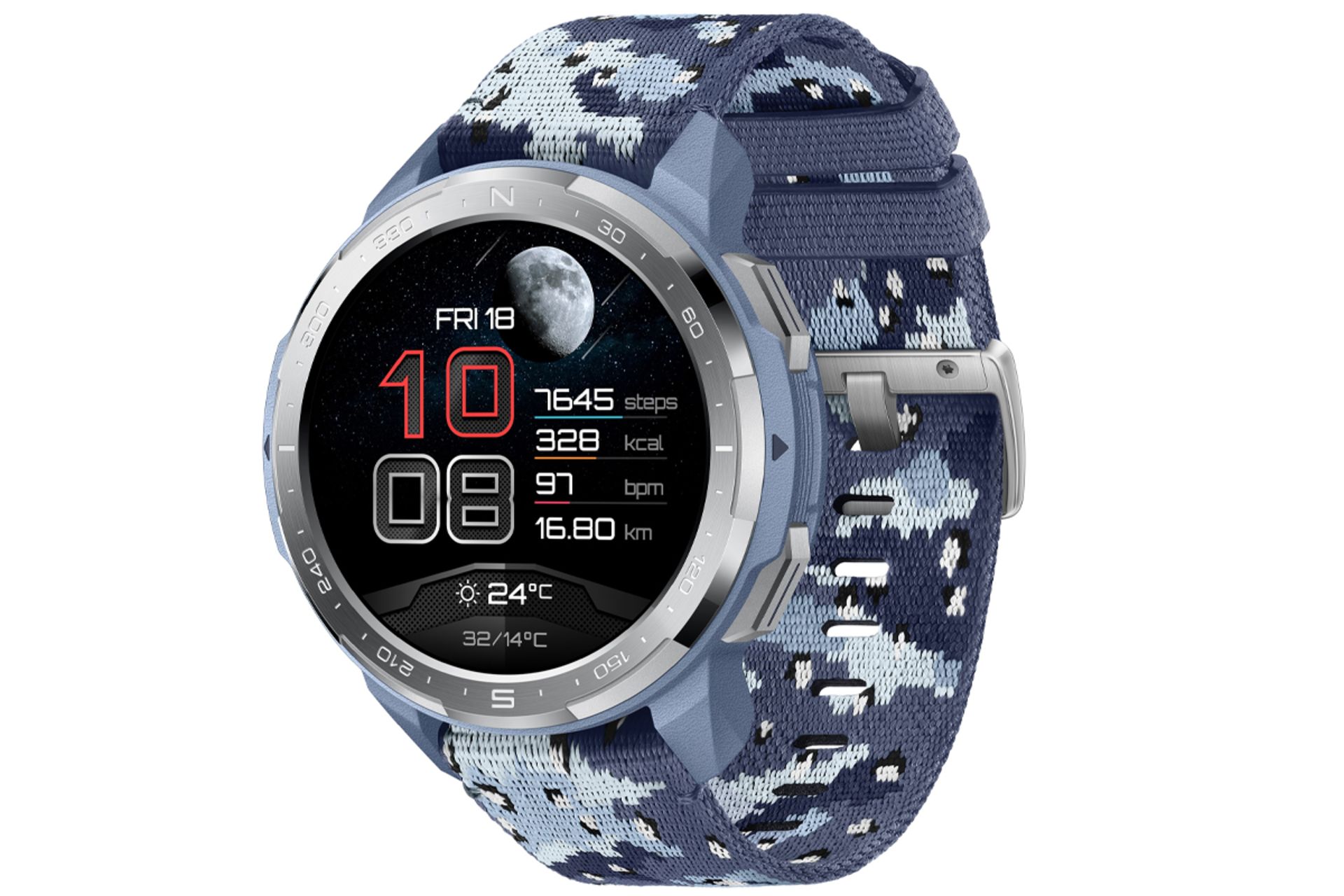 نمای سه رخ جلو ساعت آنر واچ جی اس پرو / Honor Watch GS Pro