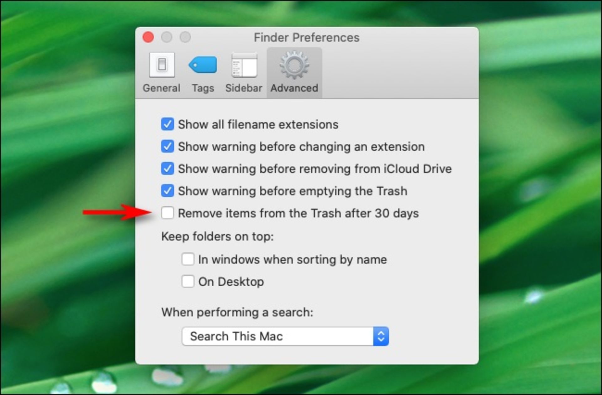 حذف کردن خودکار فایل سطل زباله در سیستم عامل مک