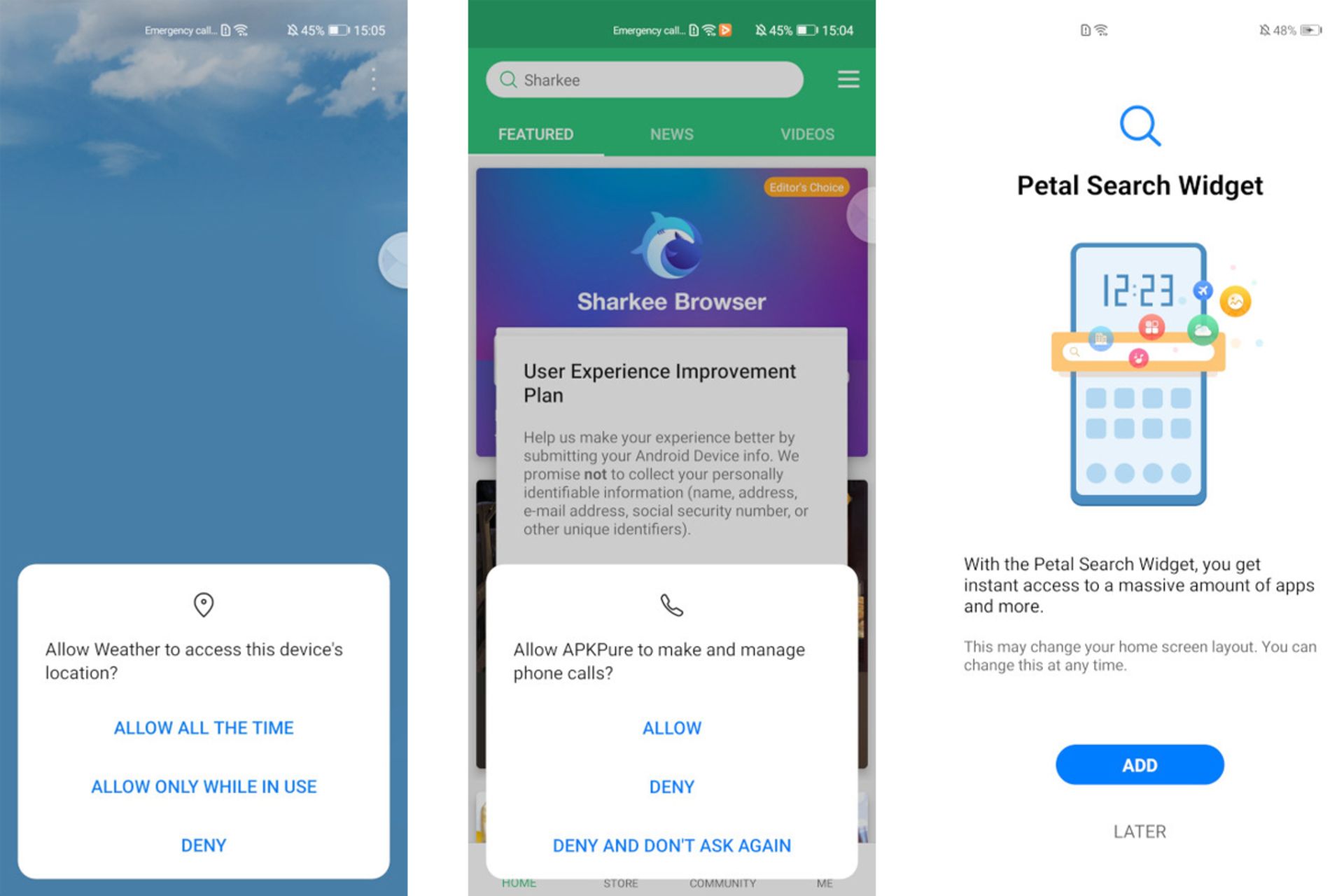 ویجت سرچ رابط کاربری EMUI 11 هواوی