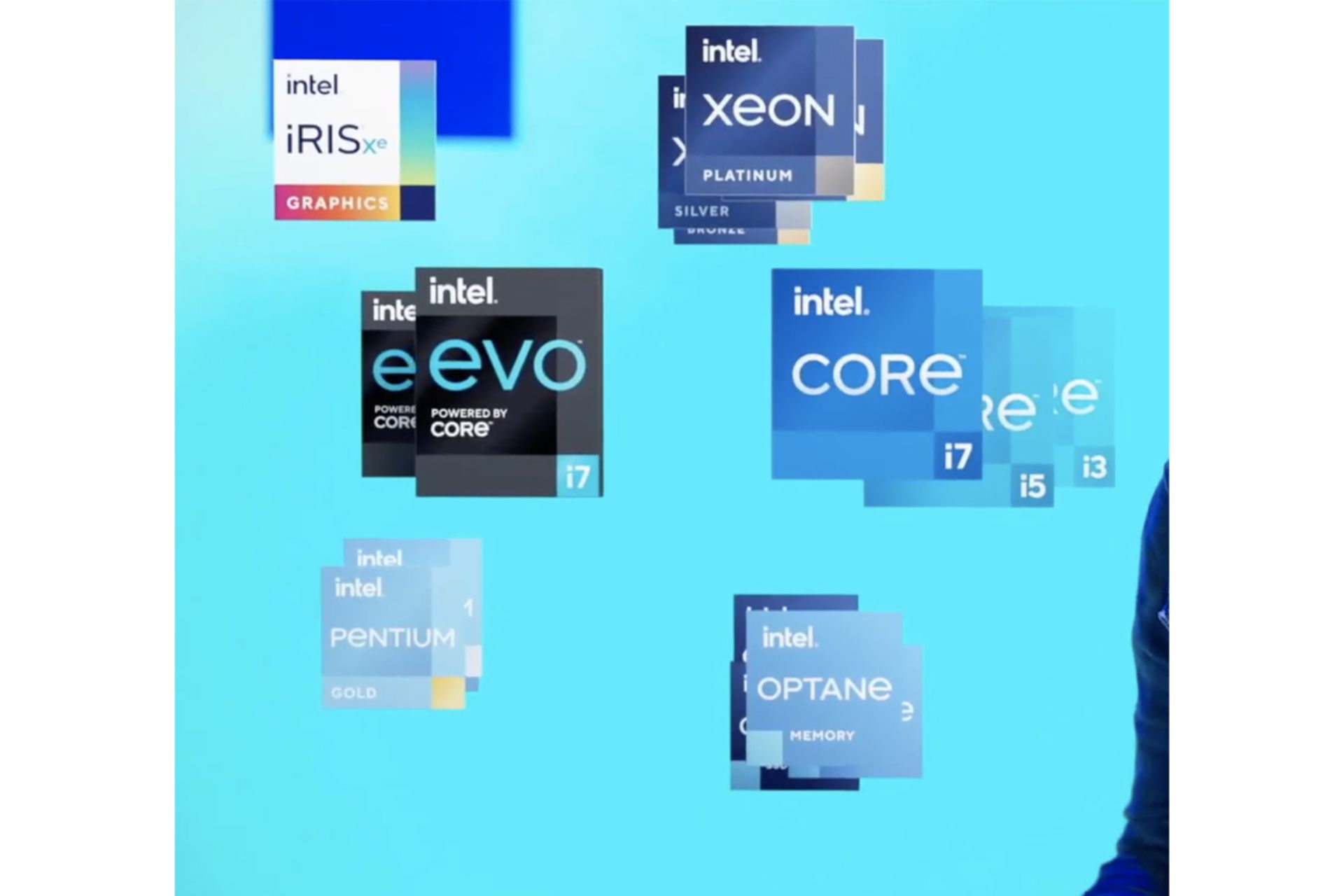 لوگو 2020 اینتل Evo و Core و Xeon و Optane