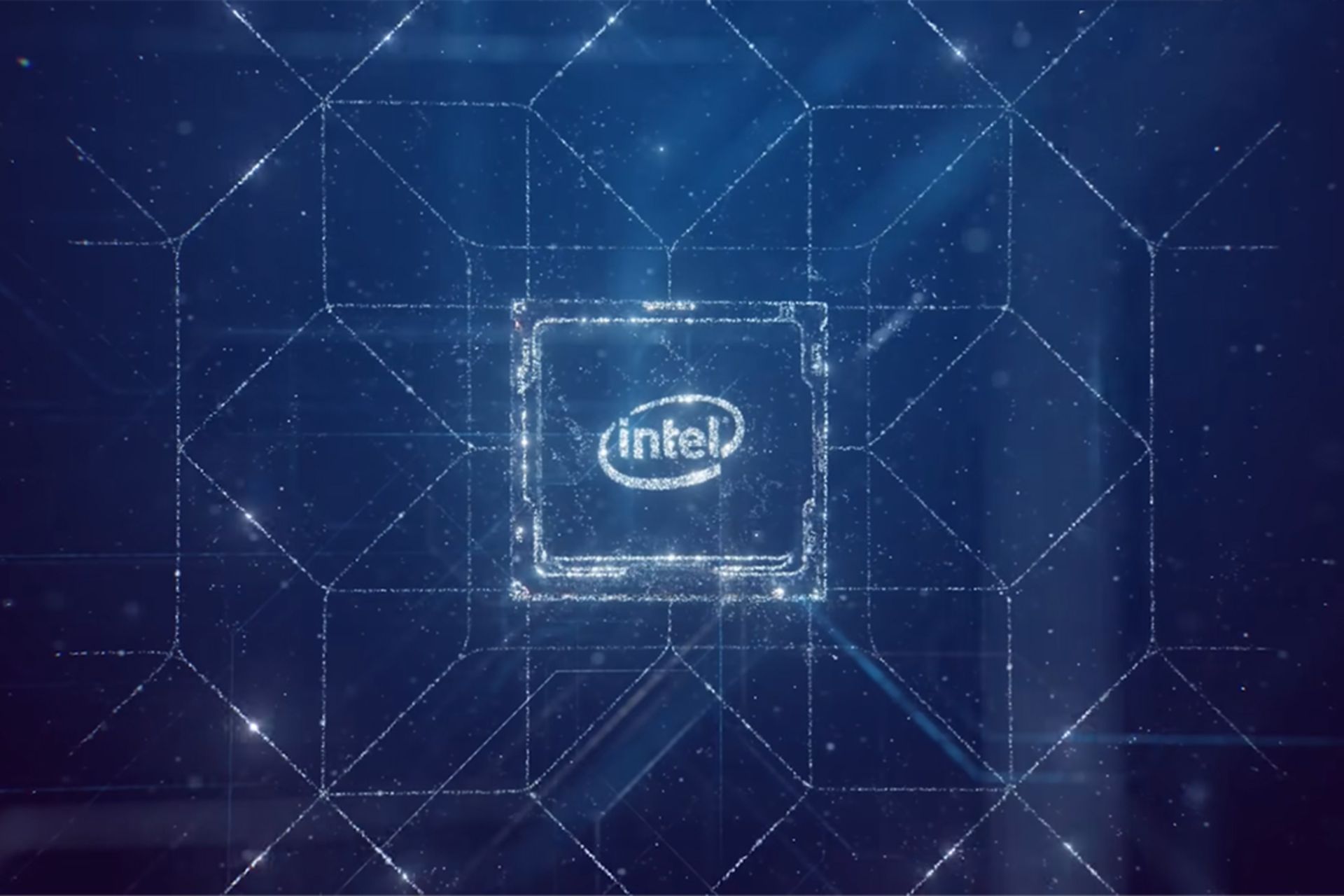 اینتل / Intel لوگو گرافیکی پس زمینه آبی