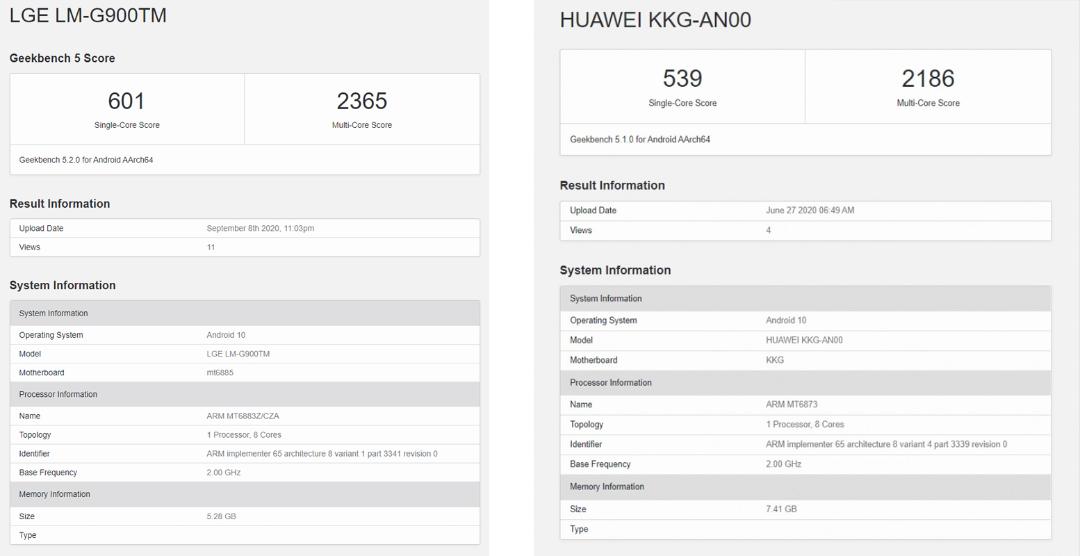 مقایسه بنچمارک ال جی ولوت 5G و آنر X10 مکس