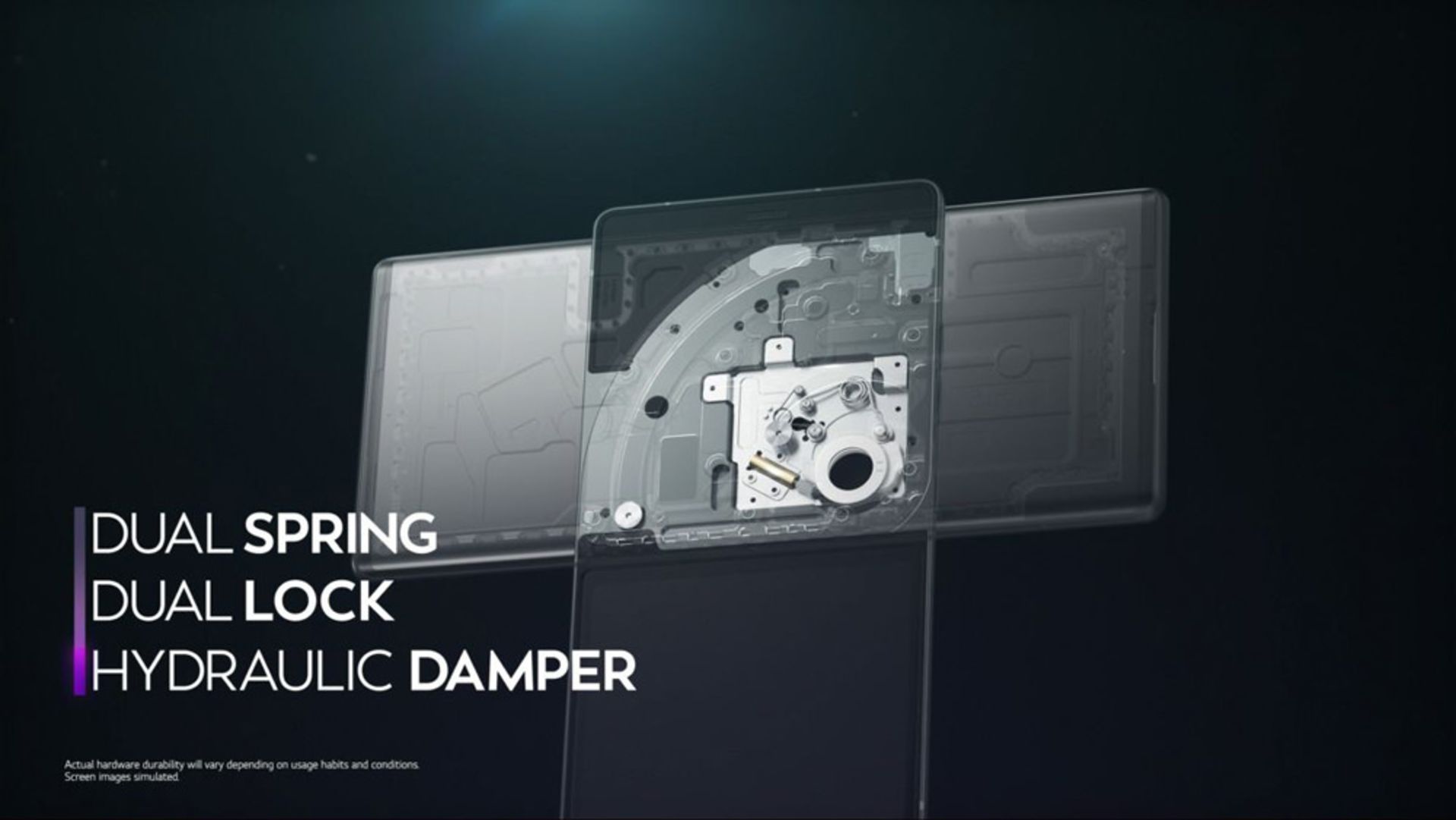 مکانیزم چرخش گوشی ال جی وینگ / lg wing