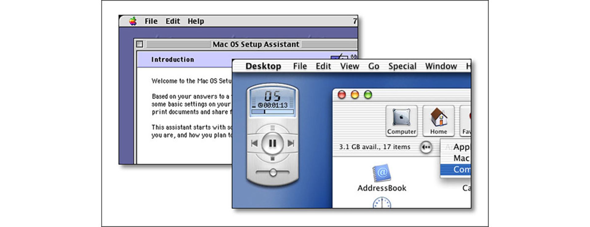 رابط کاربری Aqua در Mac OS X Public Beta
