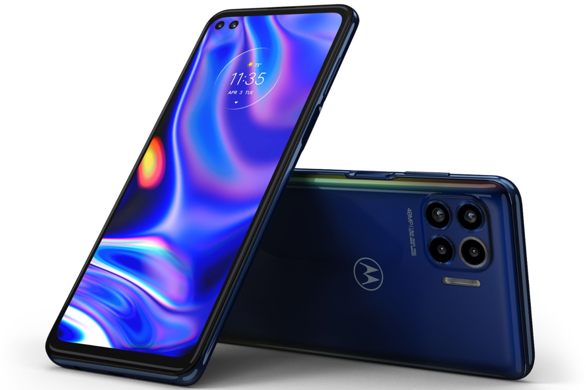 موتورولا وان فایوجی / Motorola Moto One 5G درحالت ایستاده و خوابیده نمایشگر و پشت