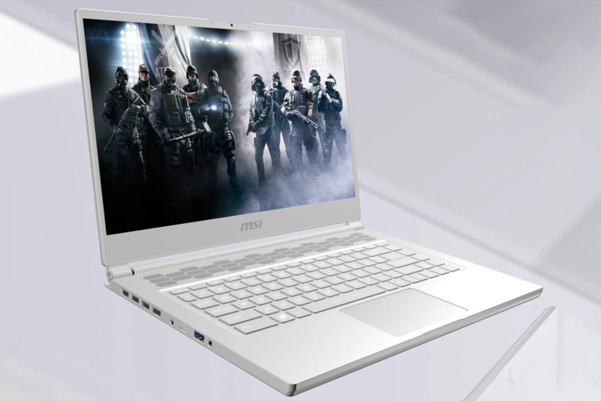 ام اس آی استلث ام 15 / MSI Stealth M15 گیمینگ از نمای سه رخ جلو سفید