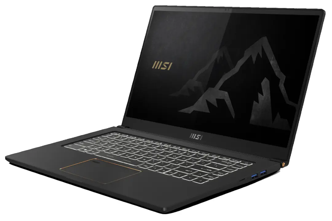 نمای سه رخ جلو لپ تاپ MSI Summit 15