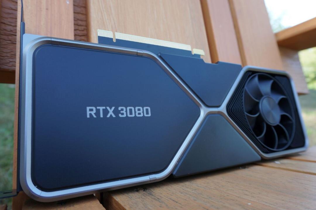 کارت گرافیک RTX 3080 انویدیا از نمای جلو