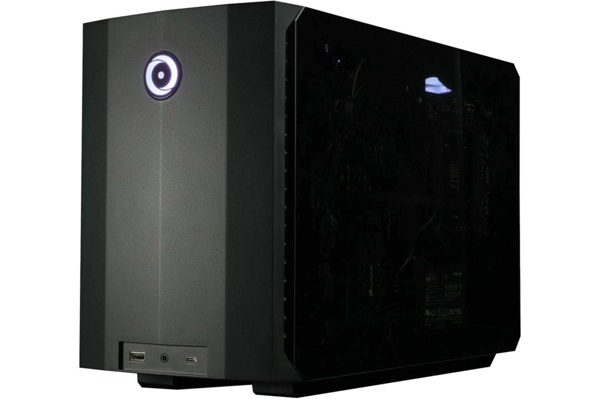 کامپیوتر اوریجین پی سی CHRONOS V2 از نمای جلو مشکی