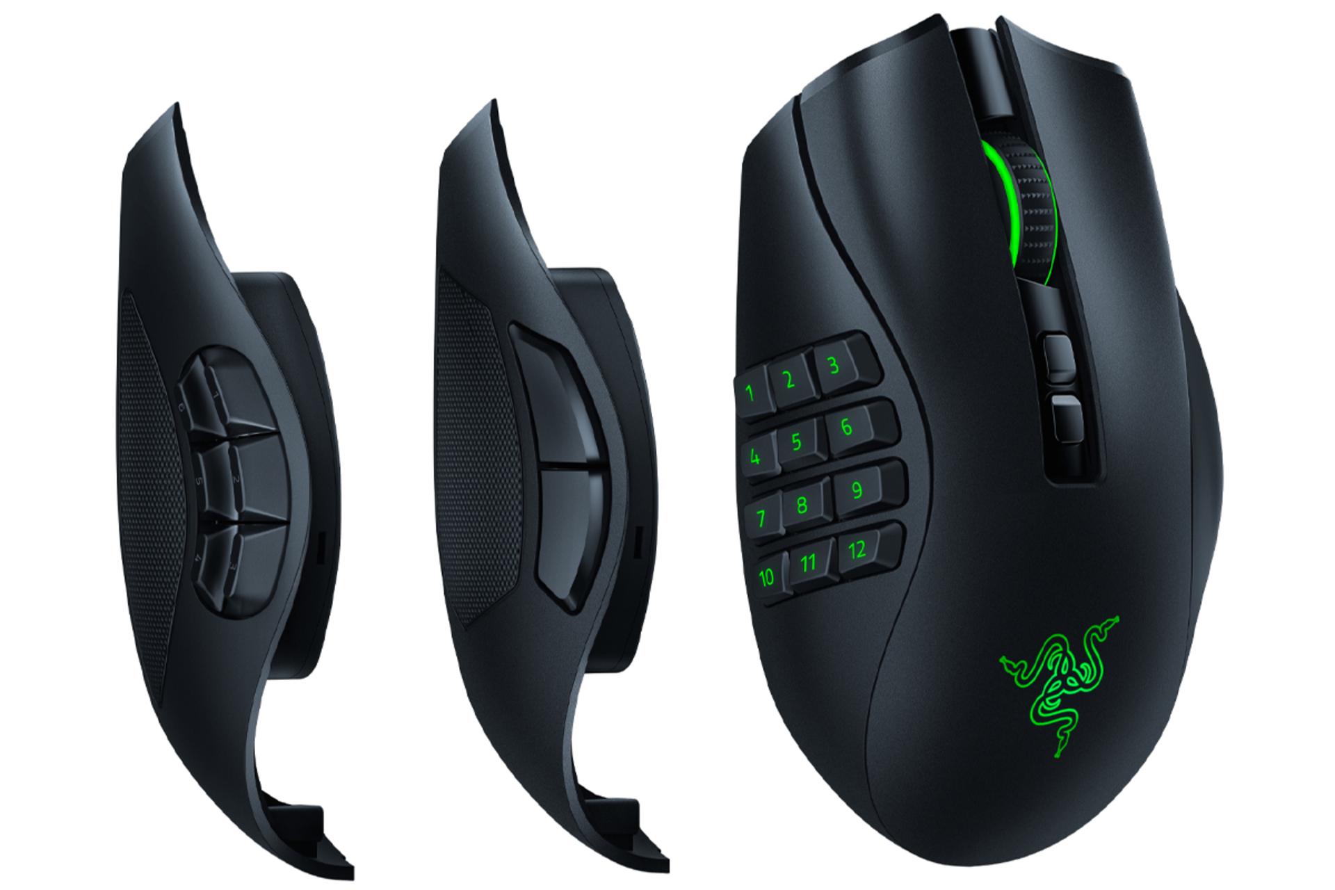 ریزر ناگا پرو / Razer Naga Pro در کنار صفحات دکمه