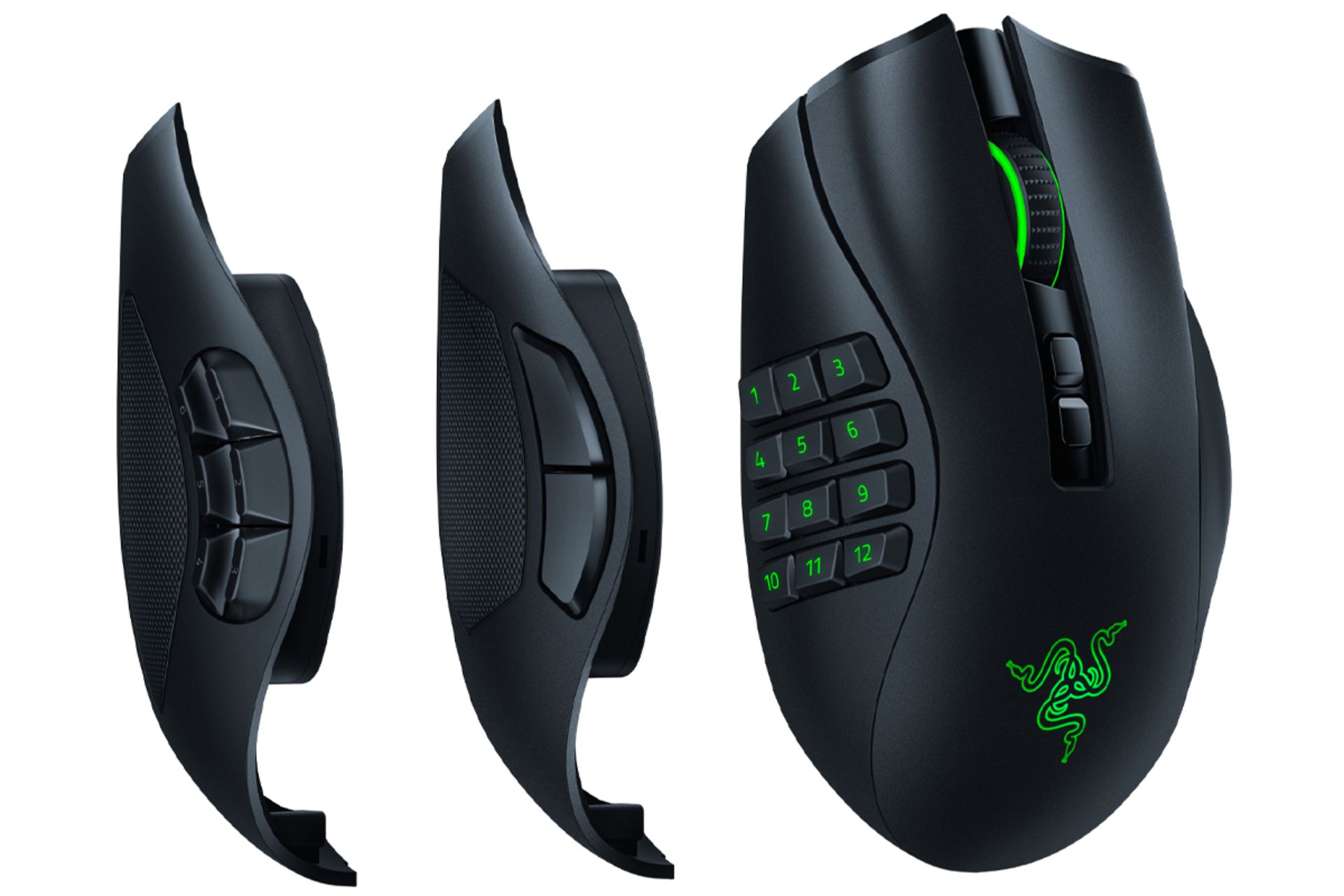 ریزر ناگا پرو / Razer Naga Pro در کنار صفحات دکمه