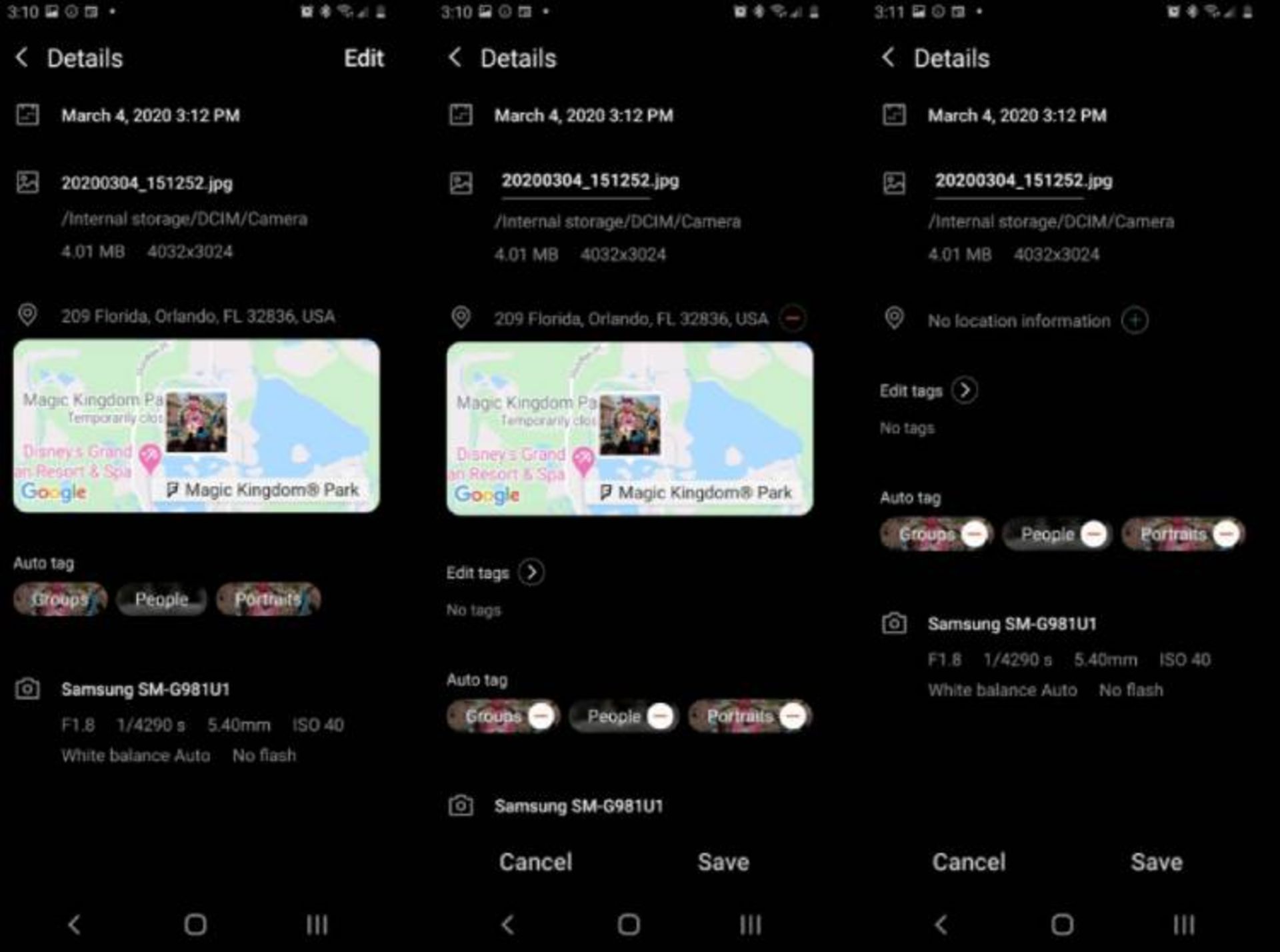 حذف موقعیت مکانی عکس‌های اندروید در گالری عکس‌ها