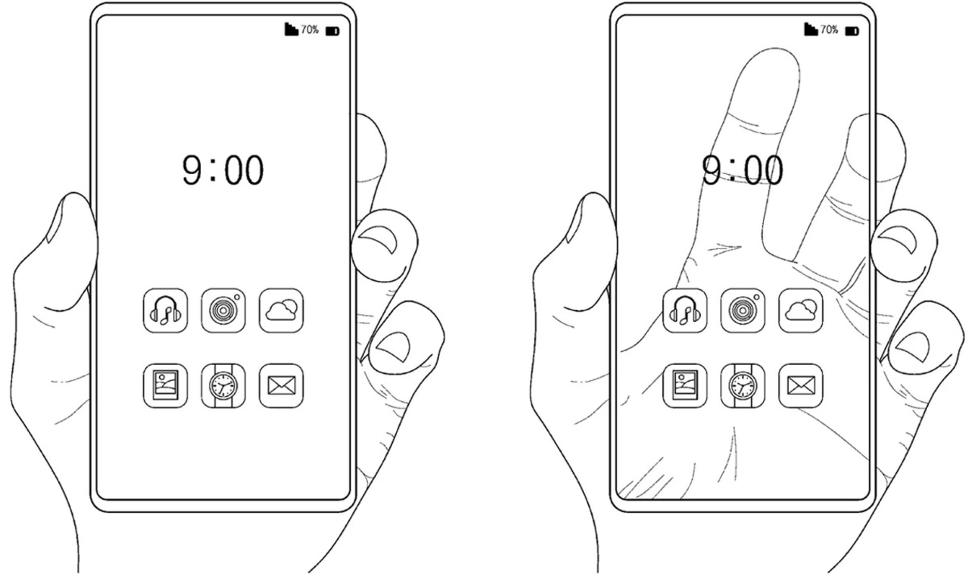 پتنت گوشی شفاف سامسونگ نمایش بخش جلویی