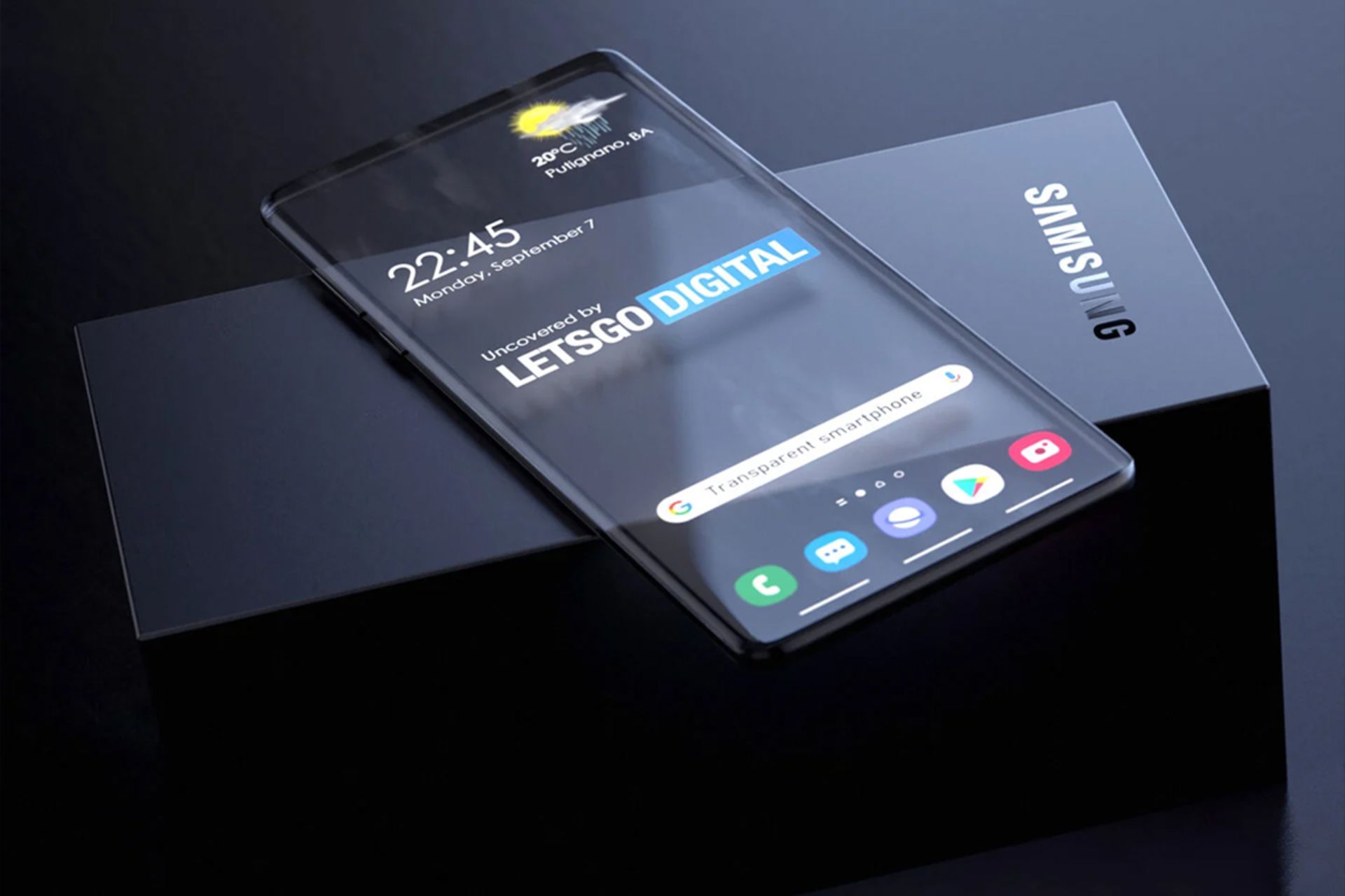 گوشی شفاف سامسونگ در حالت خوابیده