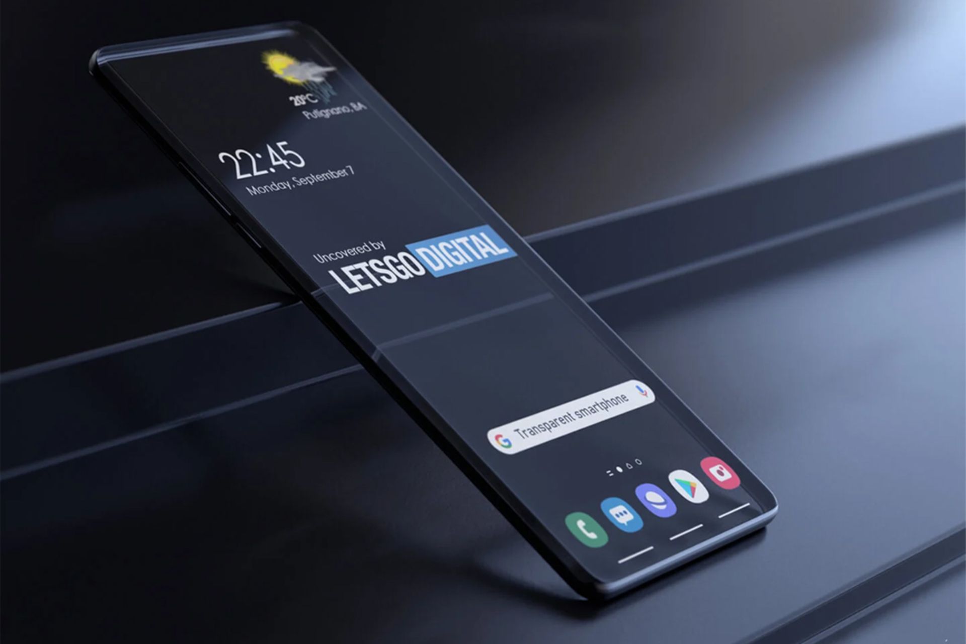 گوشی شفاف سامسونگ از نمای کنار