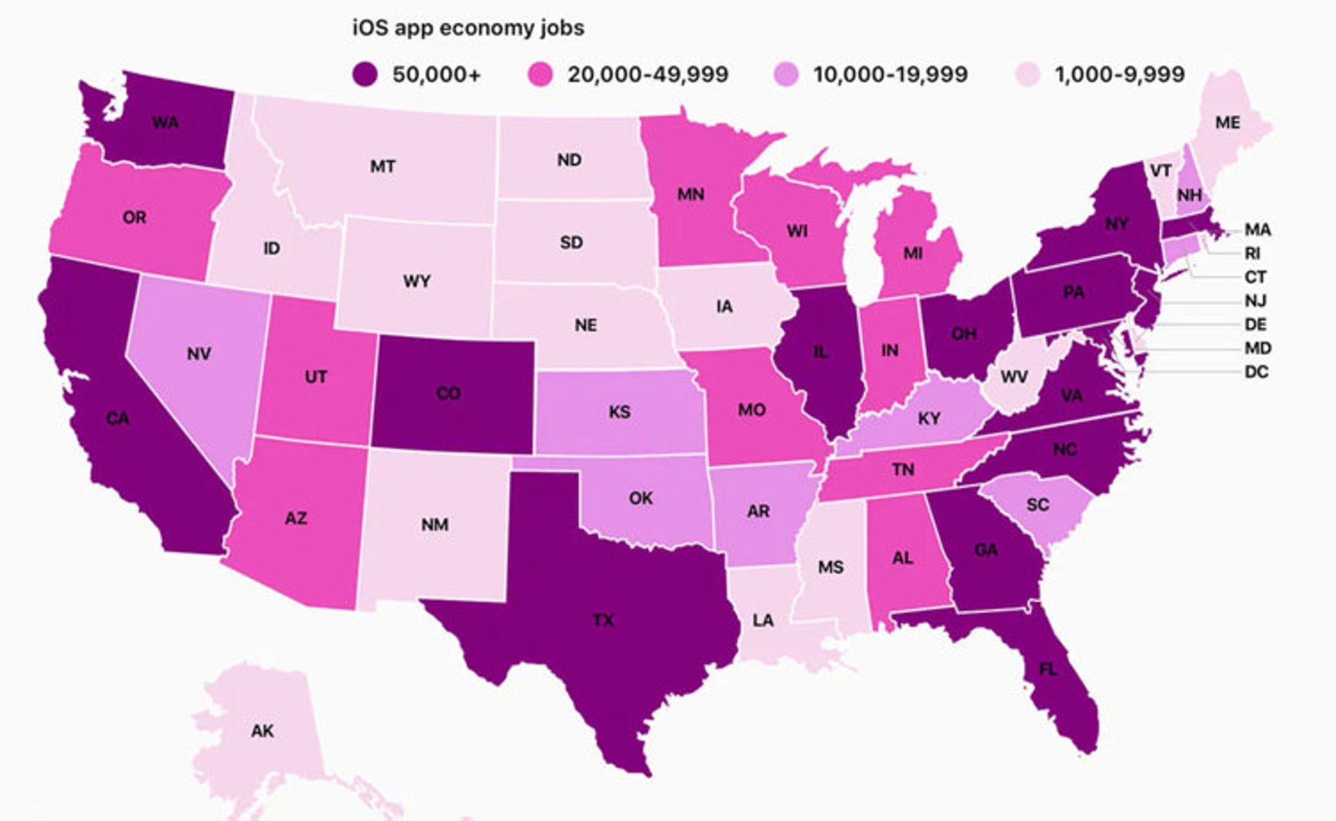 نقشه گستردگی اکوسیستم iOS