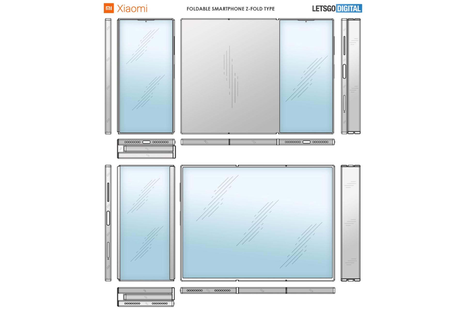 پتنت گوشی تاشدنی شیائومی / Xiaomi Foldable با تا شدن به فرم Z