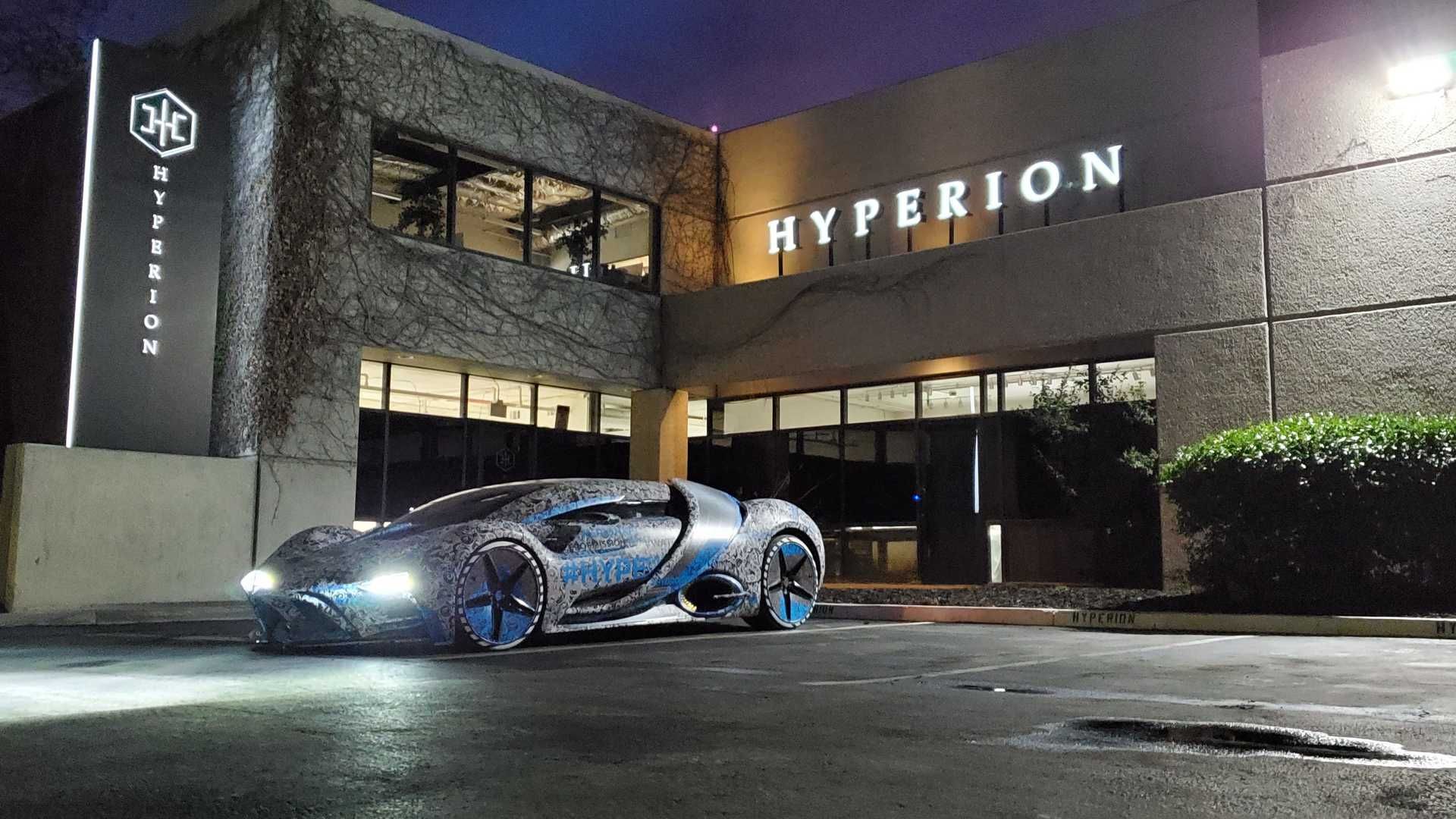 Hyperion XP-1  ابرخودرو هیدروژنی هایپرین در شب