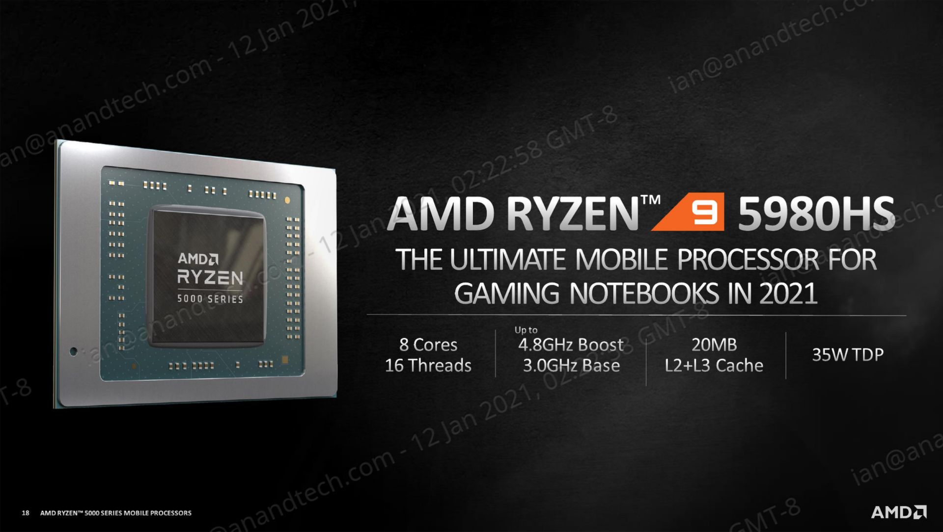 پردازنده AMD Ryzen 9 5980S جزئیات اولیه در CES 2021