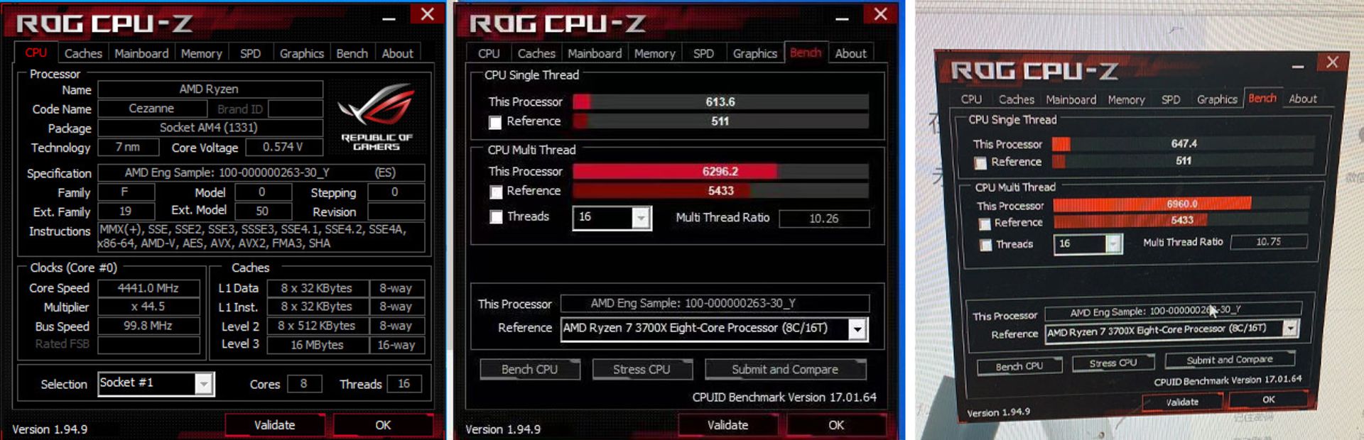 مرجع متخصصين ايران نتايج تست CPU-Z پردازنده AMD Ryzen 7 5700G 