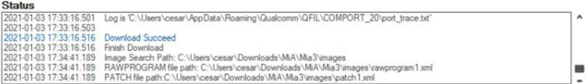 صفحه موفقیت دانلود درایور کوالکام