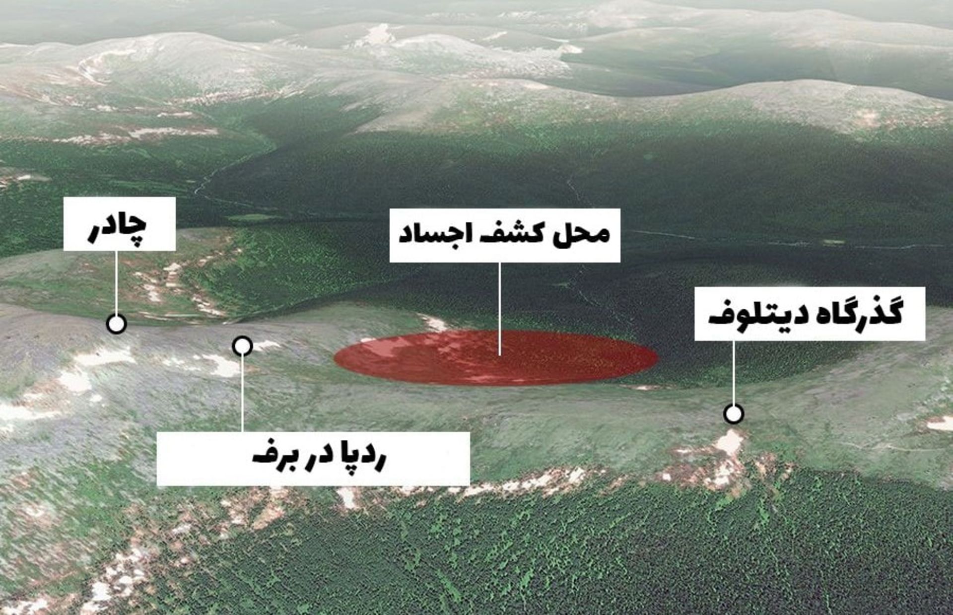 مرجع متخصصين ايران حادثه گذرگاه ديتلوف: نقشه