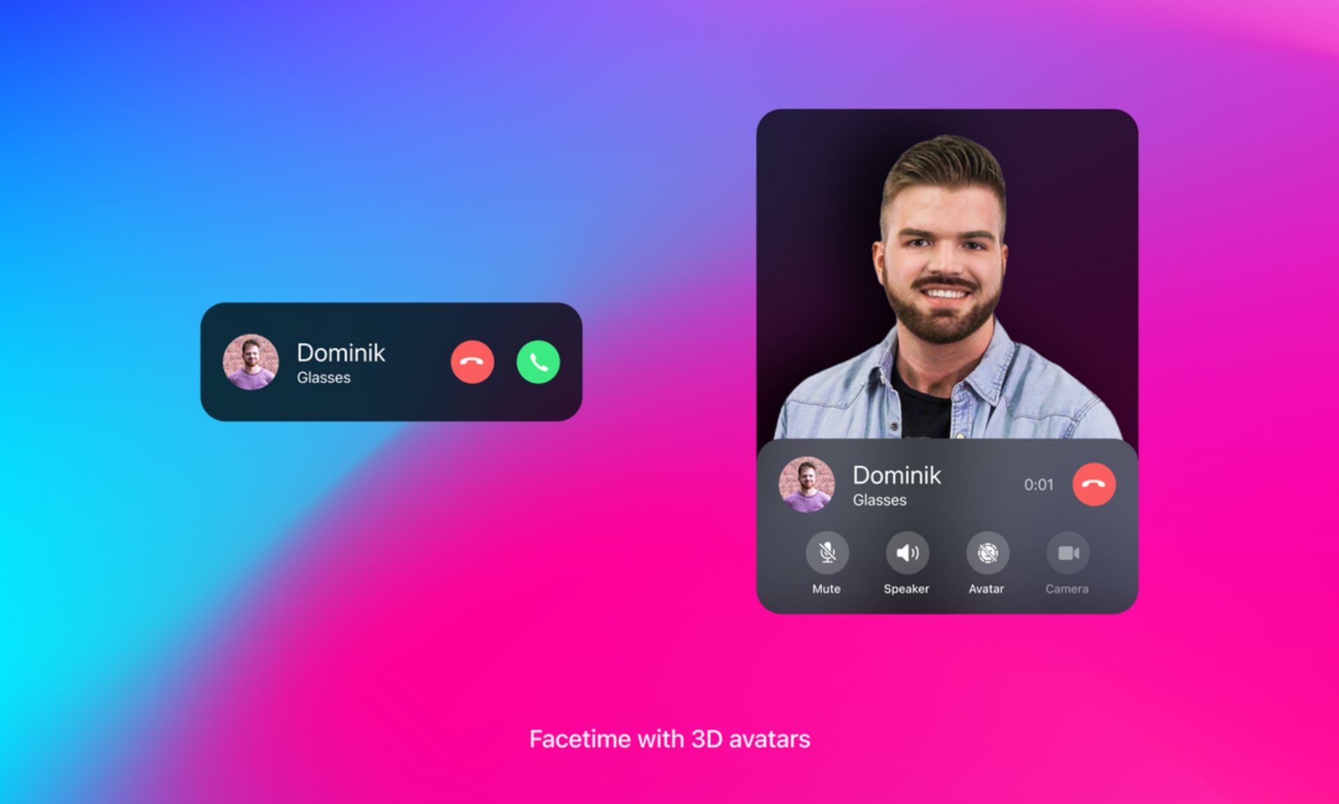 طرح مفهومی از قابلیت‌های AR فیس‌تایم / FaceTime