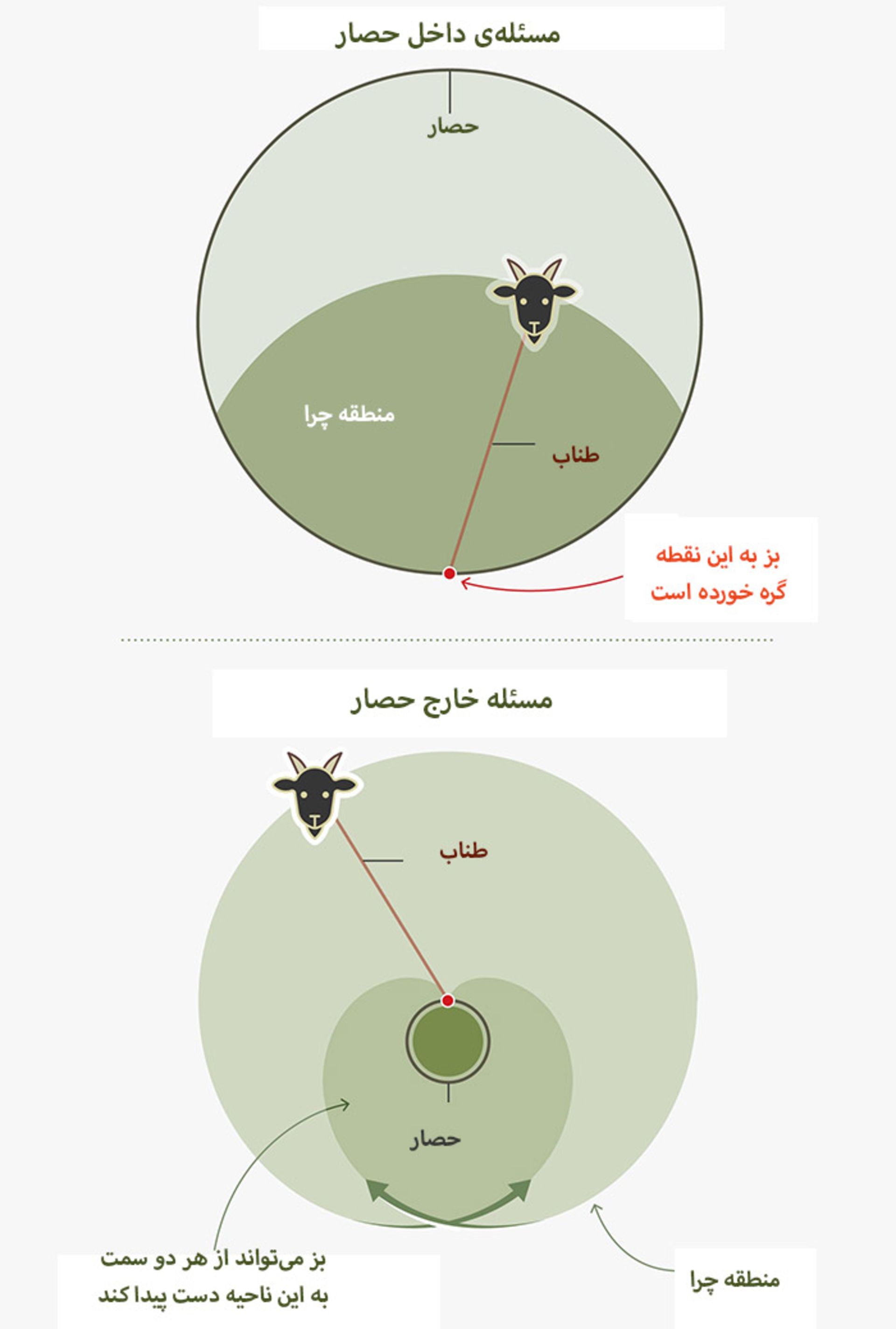 حل مسئله بز محصور