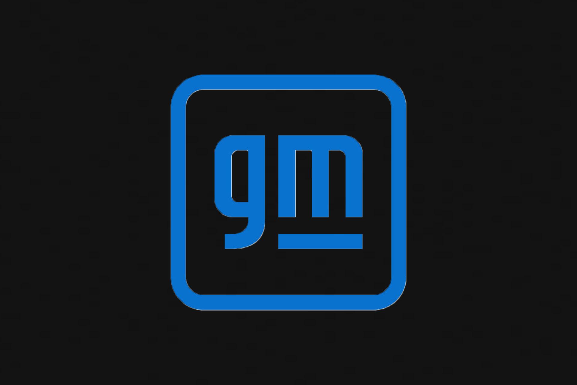 لوگو جدید جنرال موتورز / GM رنگ آبی ساده با پس زمینه مشکی