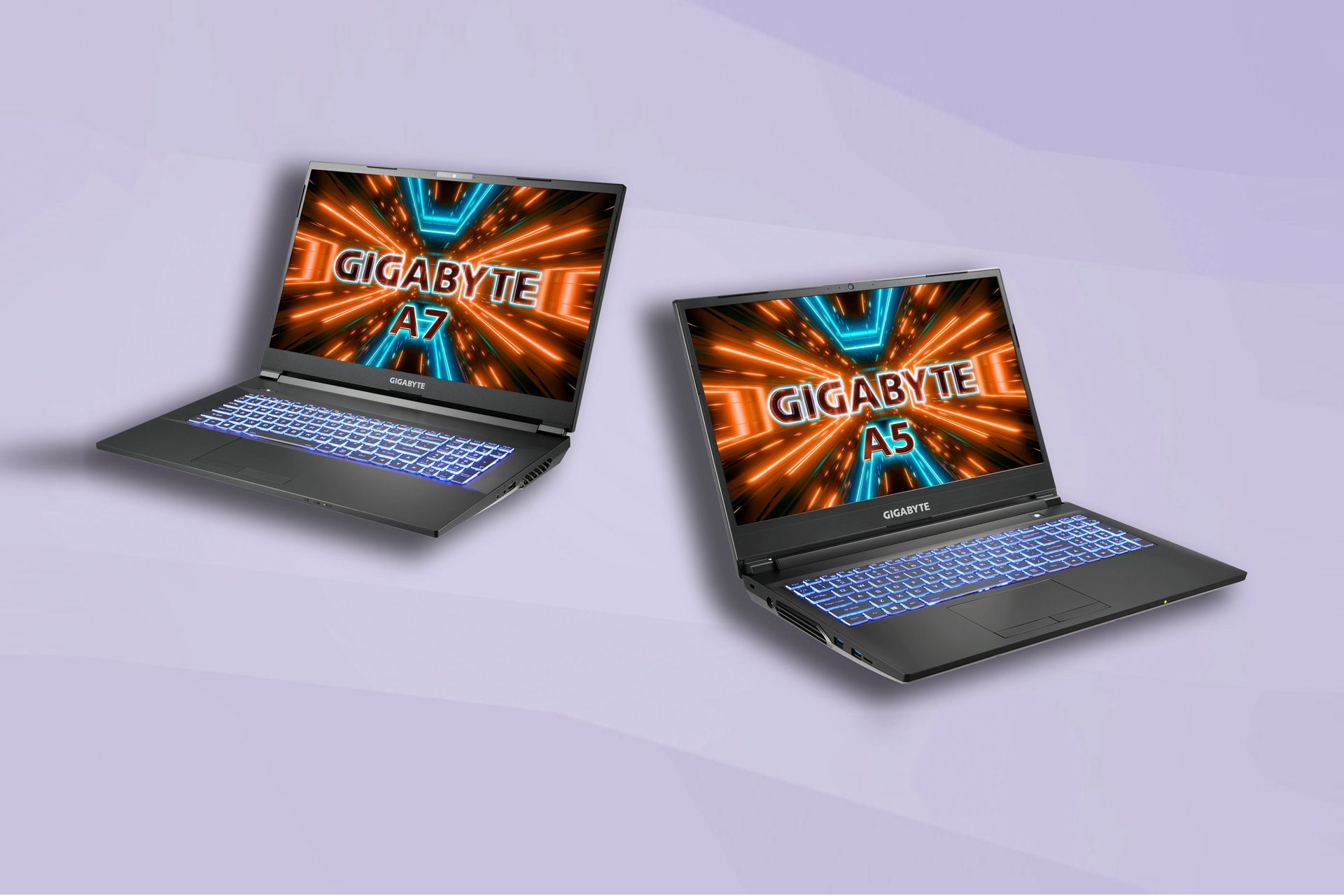لپ تاپ های A5 و A7 گیگابایت از نمای جلو