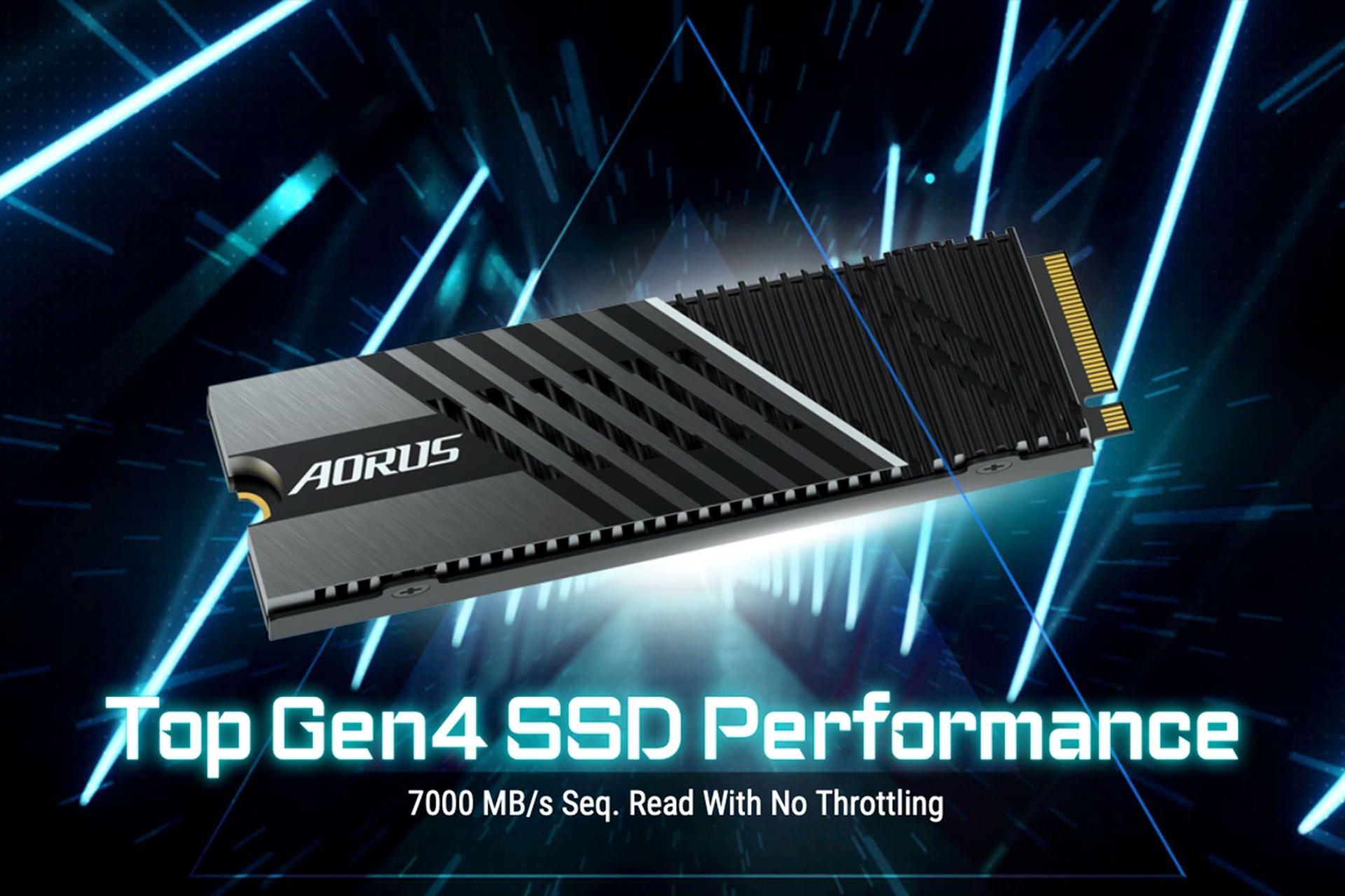 مرجع متخصصين ايران سرعت خواندن درايو SSD گيگابايت Aorus Gen4 7000s نماي جلو