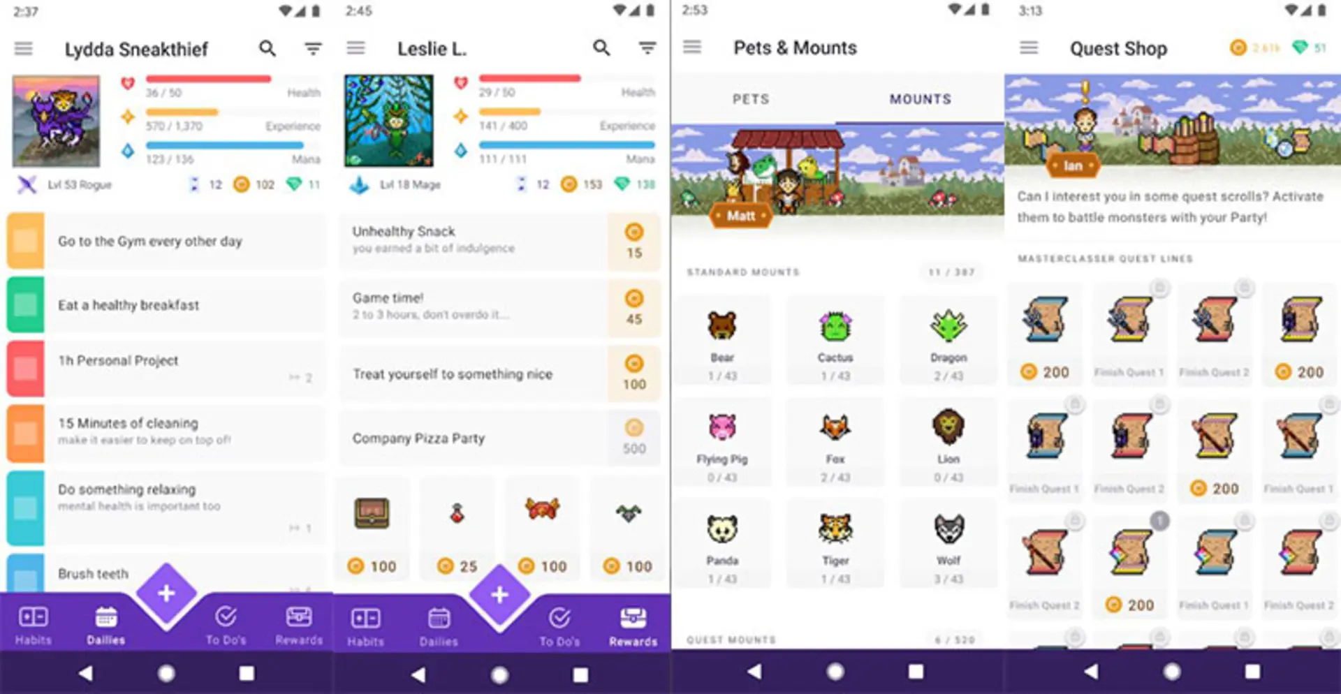اپلیکیشن habitica