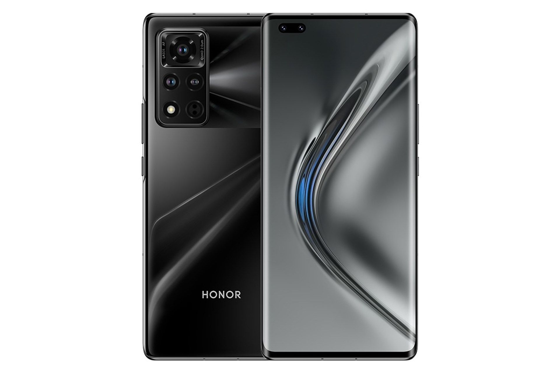 نمای پشت و جلو آنر وی 40 5G مدل مشکی