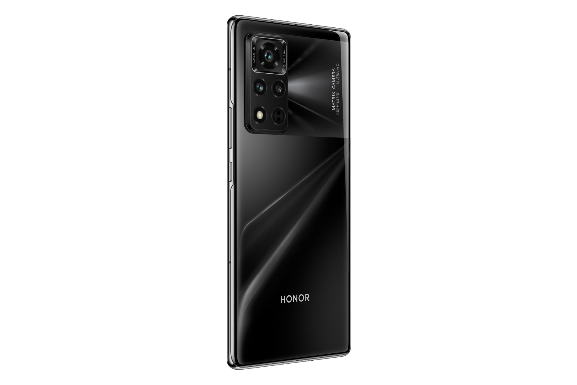 نمای پشت و کنار گوشی آنر ویو 40 رنگ مشکی / Honor View 40