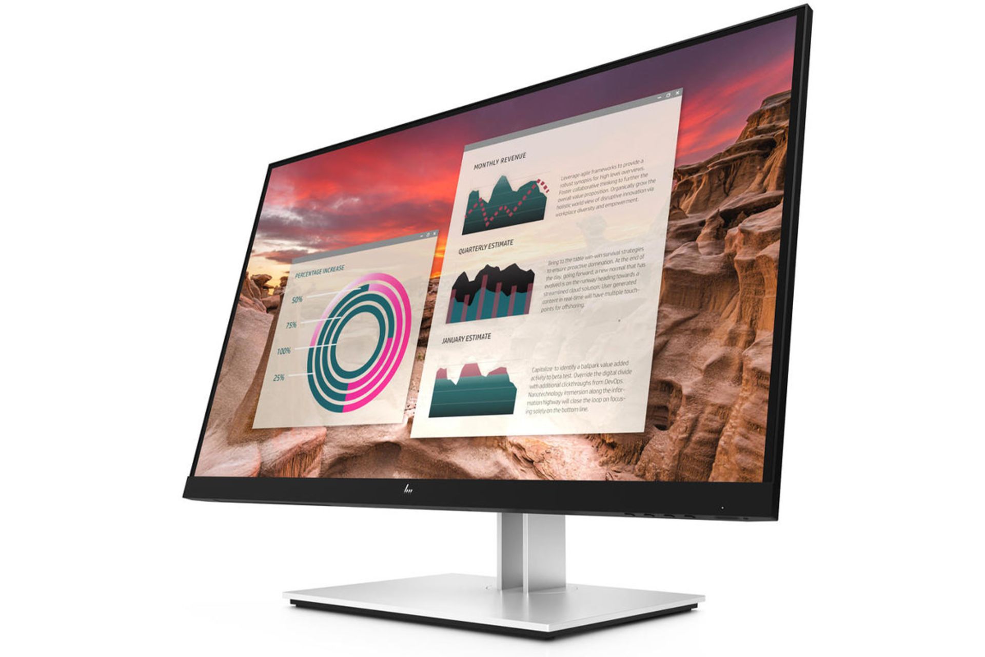 مانیتور اچ پی HP E27u G4 USB-C Monitor از نمای جلو
