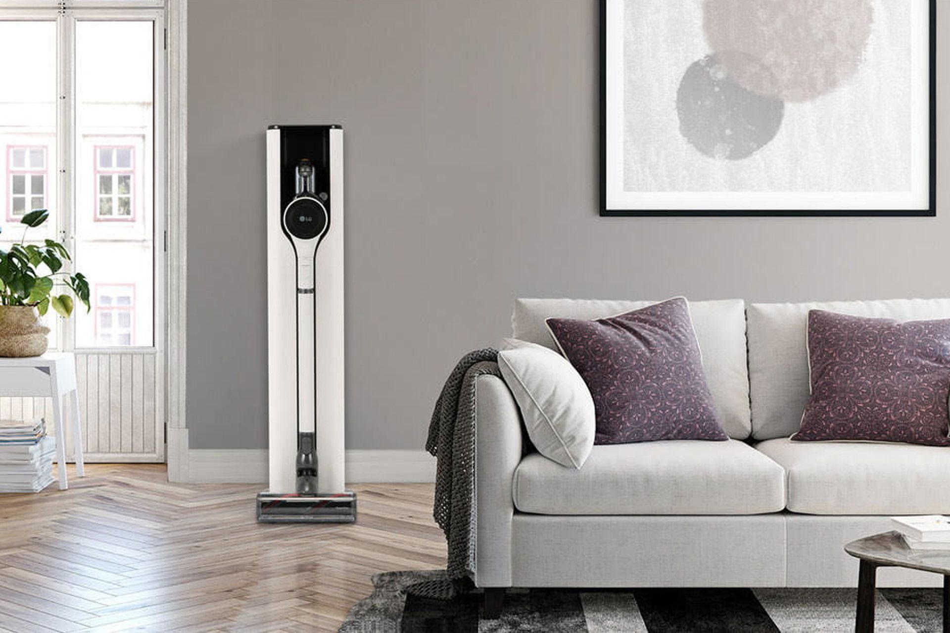 جاروبرقی ال جی LG CordZeroThinQ A9 Kompressor+ در اتاق