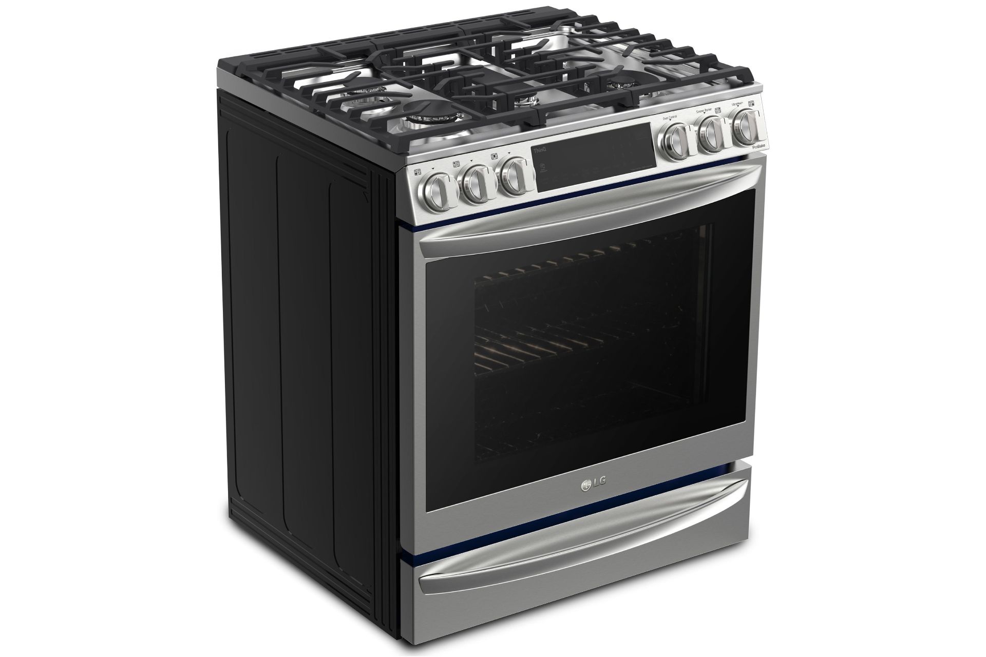 اجاق گاز ال جی LG InstaView Range از نمای سه رخ جلو رندر رسمی