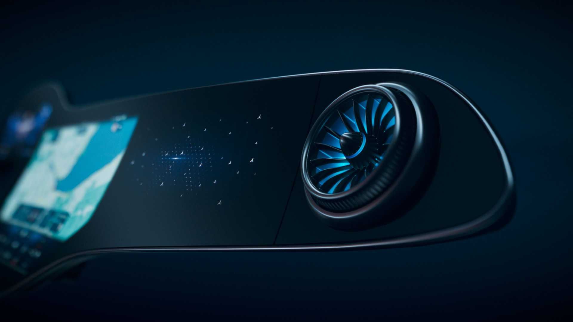 دریچه های هوای نمایشگر هایپراسکرین MBUX مرسدس بنز / Mercedes-Benz EQS EV MBUX Hyperscreen