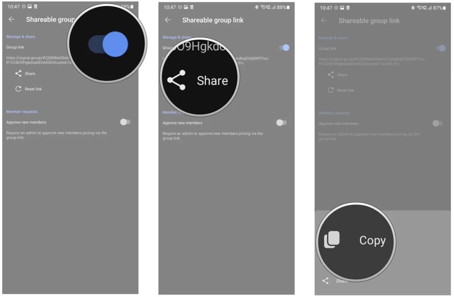 مهاجرت از واتساپ به سیگنال مرحله 10 تا 12