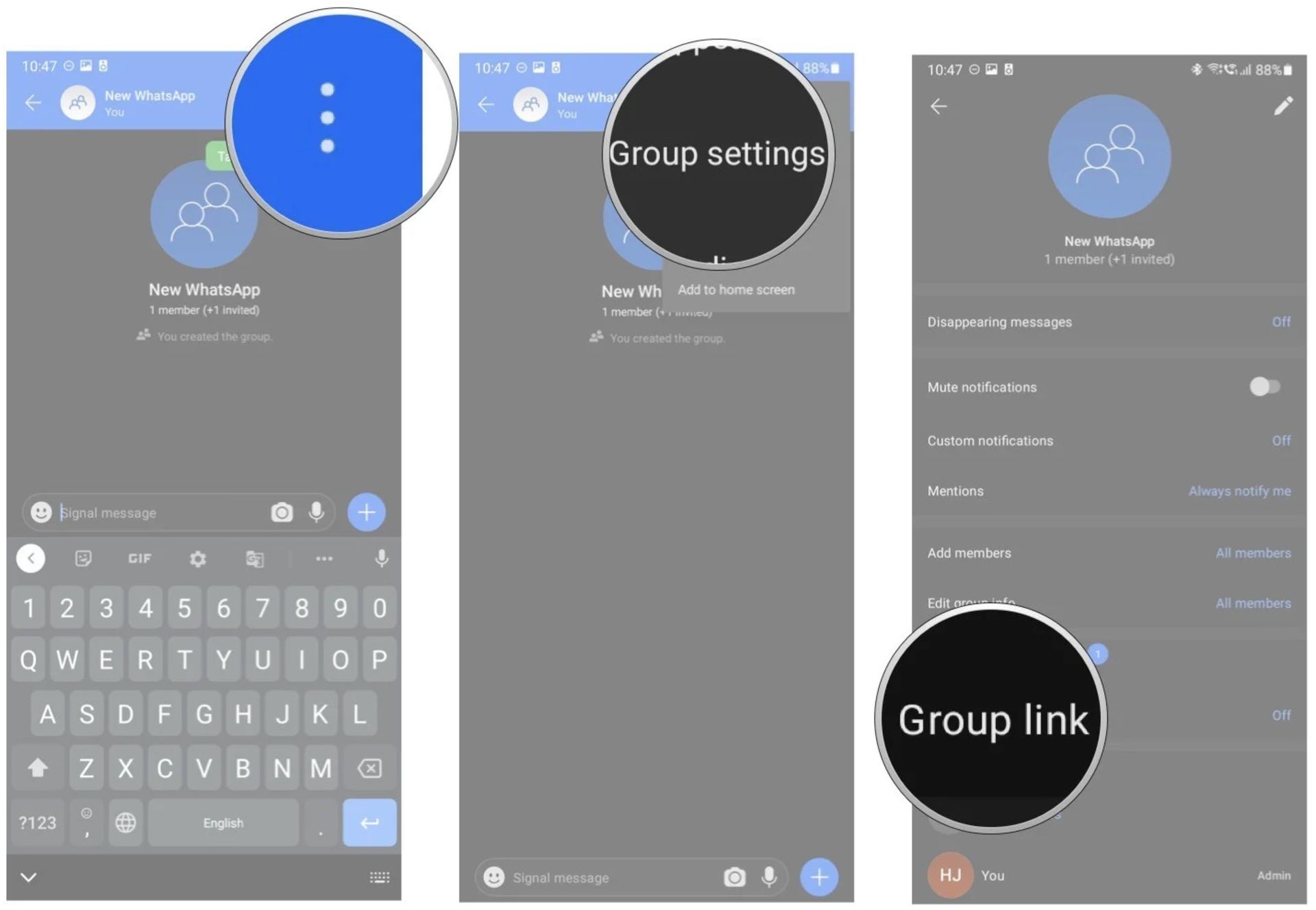 مهاجرت از واتساپ به سیگنال مرحله 7 تا 9