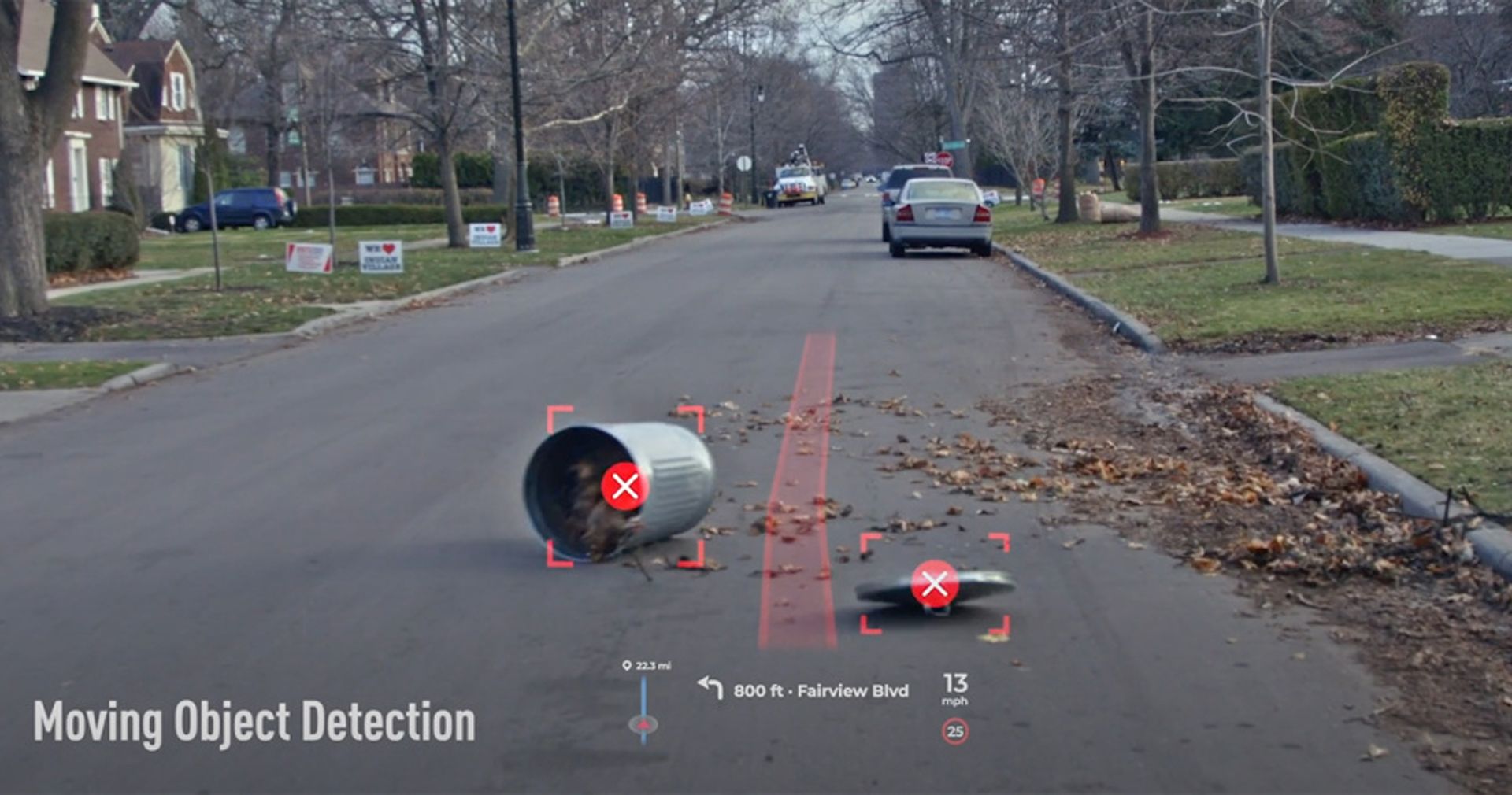دوربین هوشمند خودرو پاناسونیک / Panasonic و تشخیص سطل آشغال روی جاده