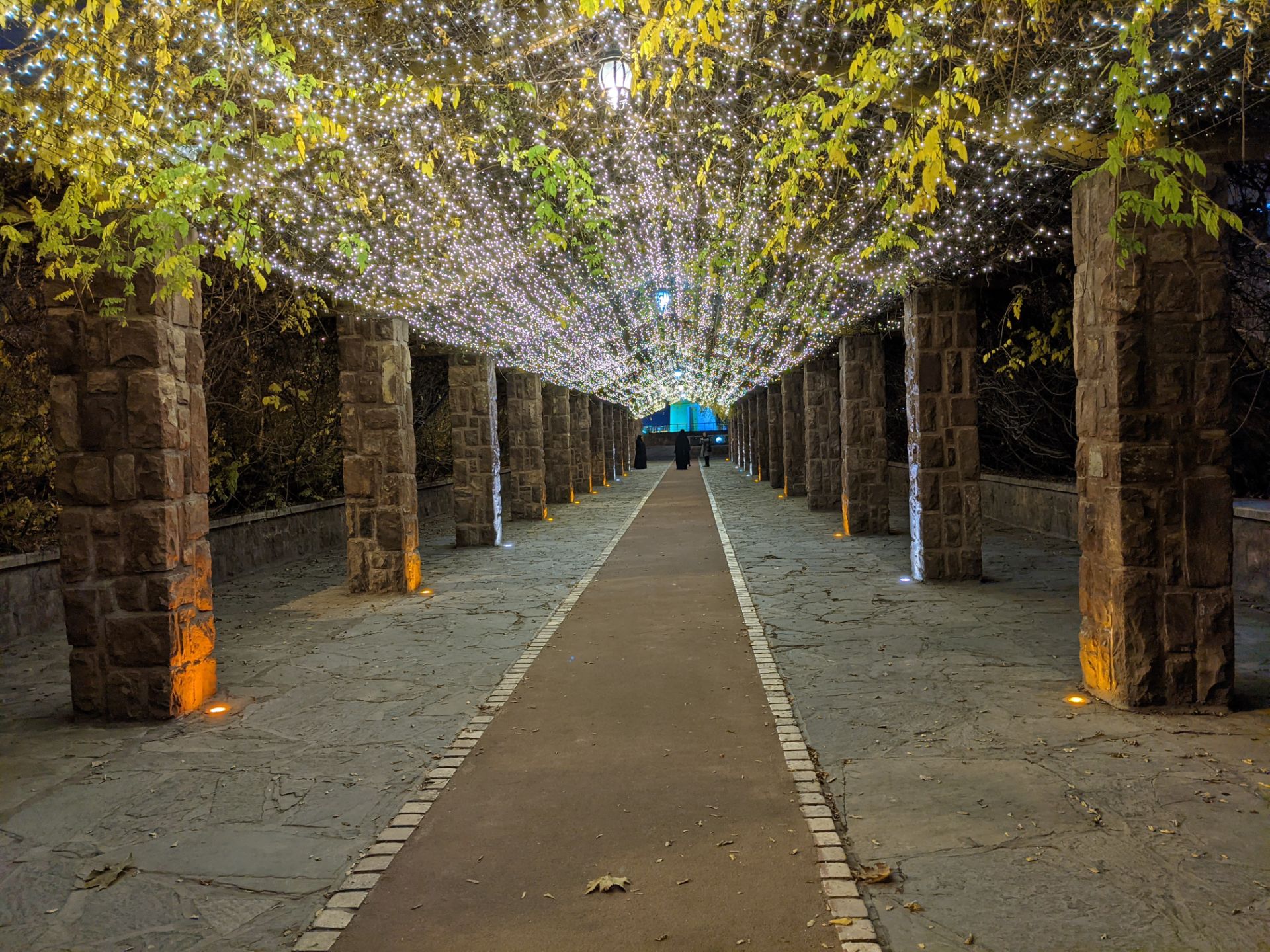 عکس نمونه دوربین اصلی پیکسل ۵ در تاریکی - ورودی فرعی پارک آب و آتش تهران