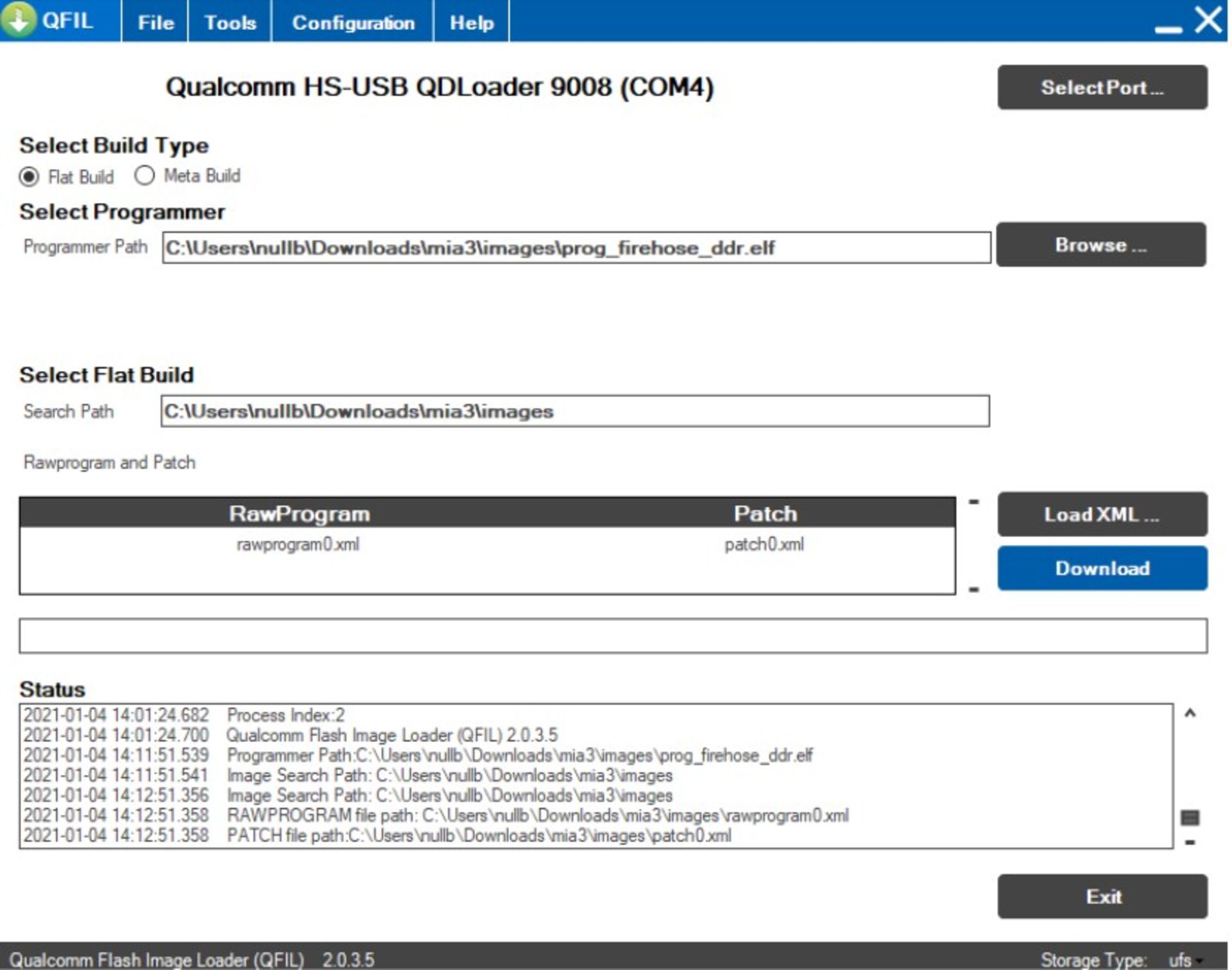 صفحه موفقیت عبارت Select Build Type درایور کوالکام ویندوز ۱۰