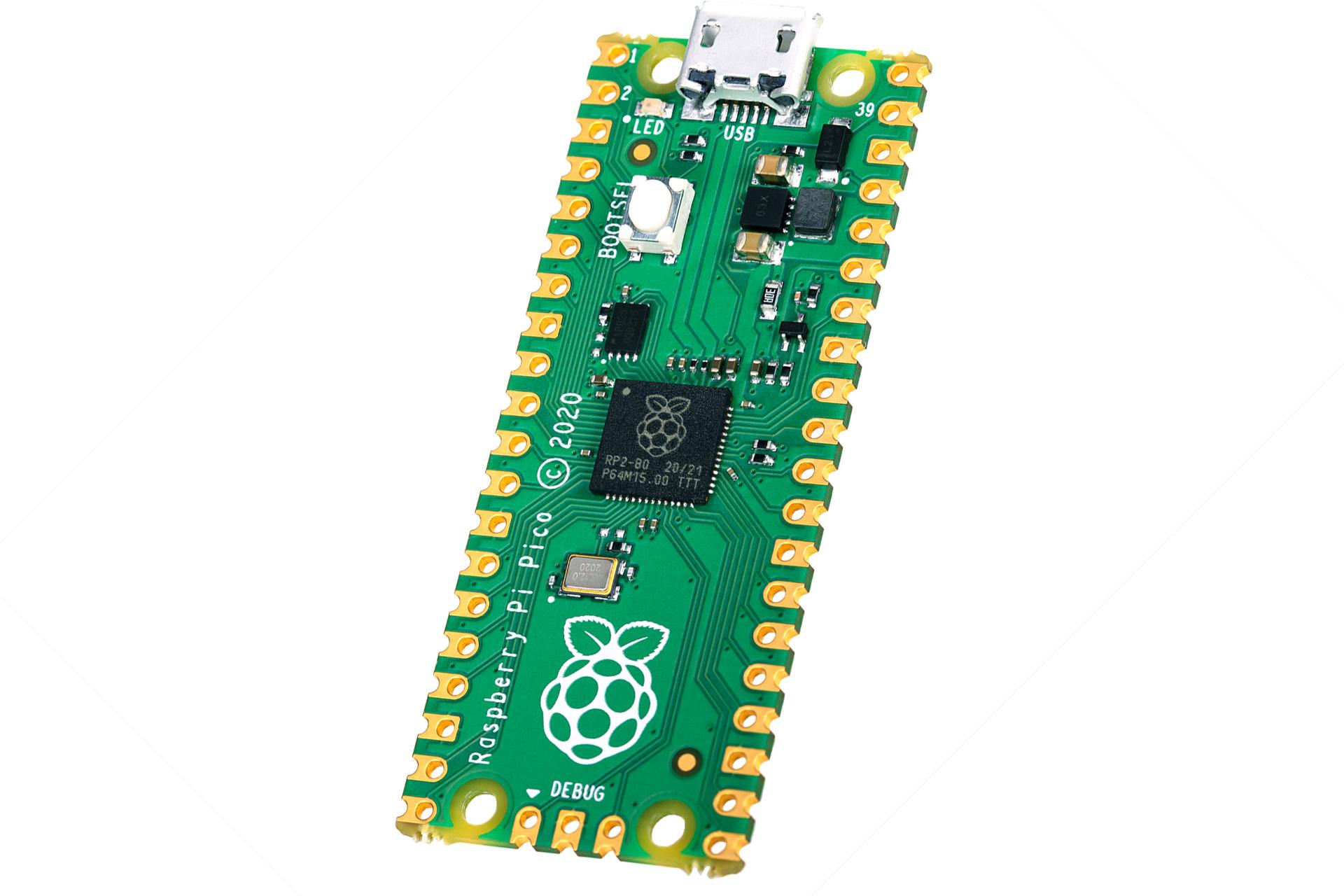 ریزکنترلر رزبری پای پیکو / Raspberry Pi Pico از نمای سه رخ