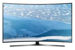 نمای جلو تلویزیون سامسونگ 49KU7975 با صفحه روشن