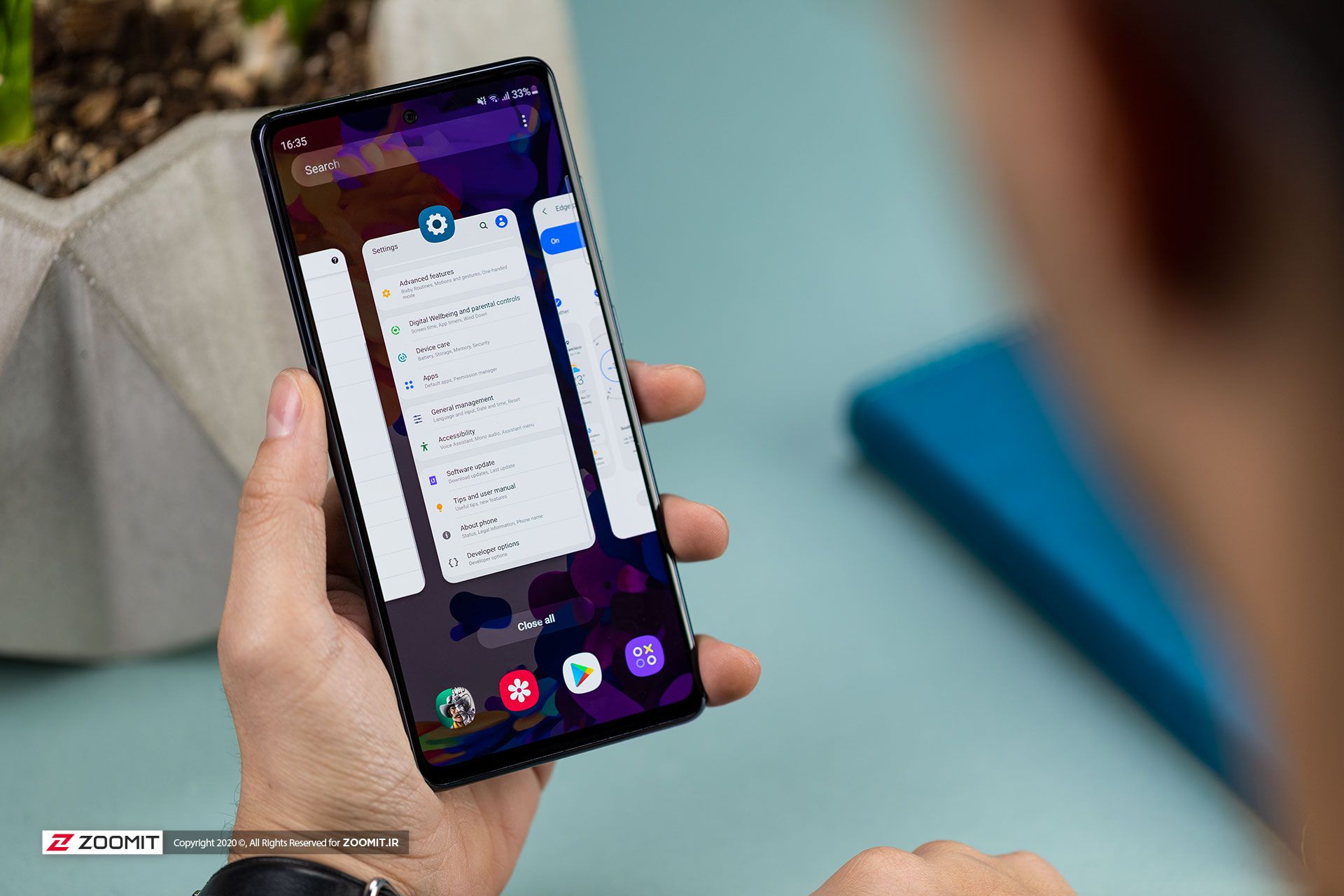 رابط کاربری One UI گوشی گلکسی S20 FE سامسونگ