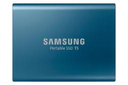 نمای روبرو SSD سامسونگ Samsung T5 USB 3.1 Gen 2 آبی