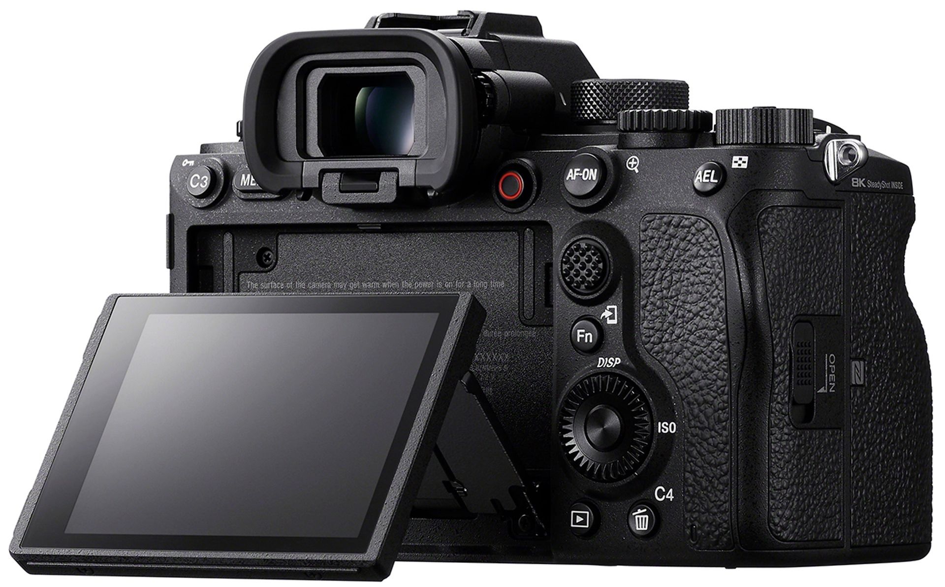 نمای سه رخ پشت دوربین سونی آلفا وان / Sony Alpha 1